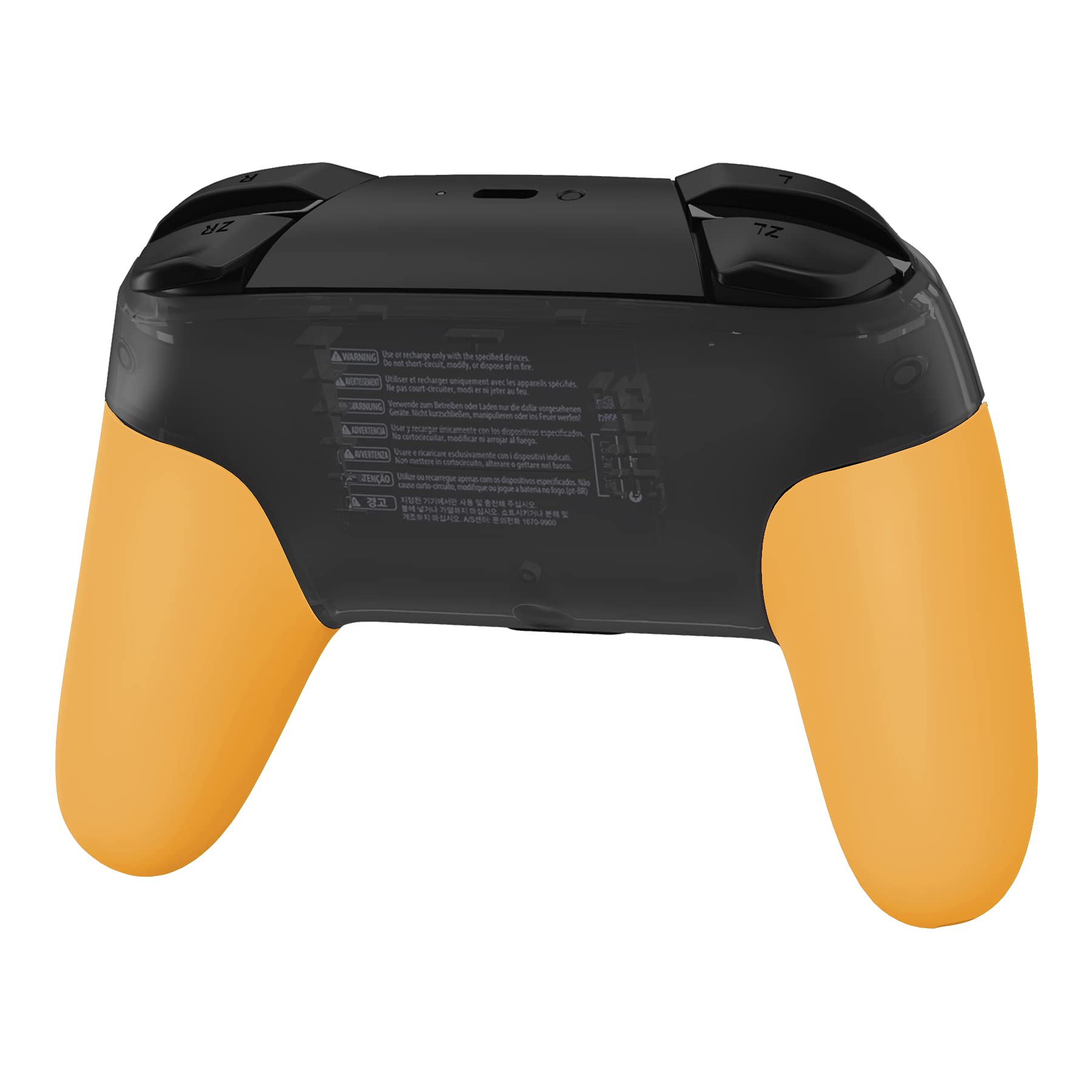 eXtremeRate Soft Touch Yellow Replacement Handle Grips for Nintendo Switch Pro Controller - DIY Hand Grip Shell (Controller Not Included) | Enhanced Grip for Gaming Comfort & Precision