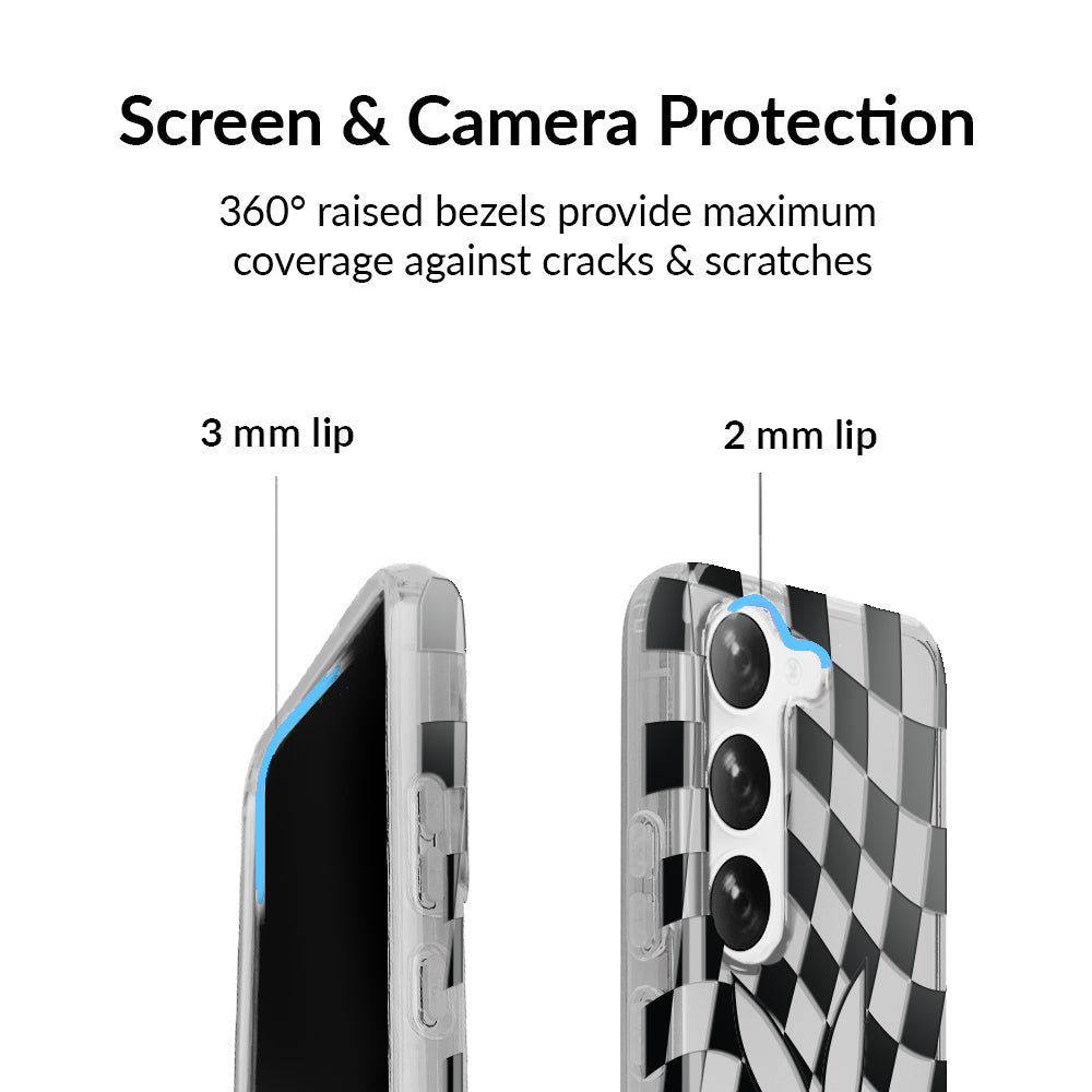 Playboy Checkmate Clear Samsung Phone Case - Stylish & Protective Cover for Galaxy S21/S20/Note 20 - Perfect for Everyday Use & Fashion Statement