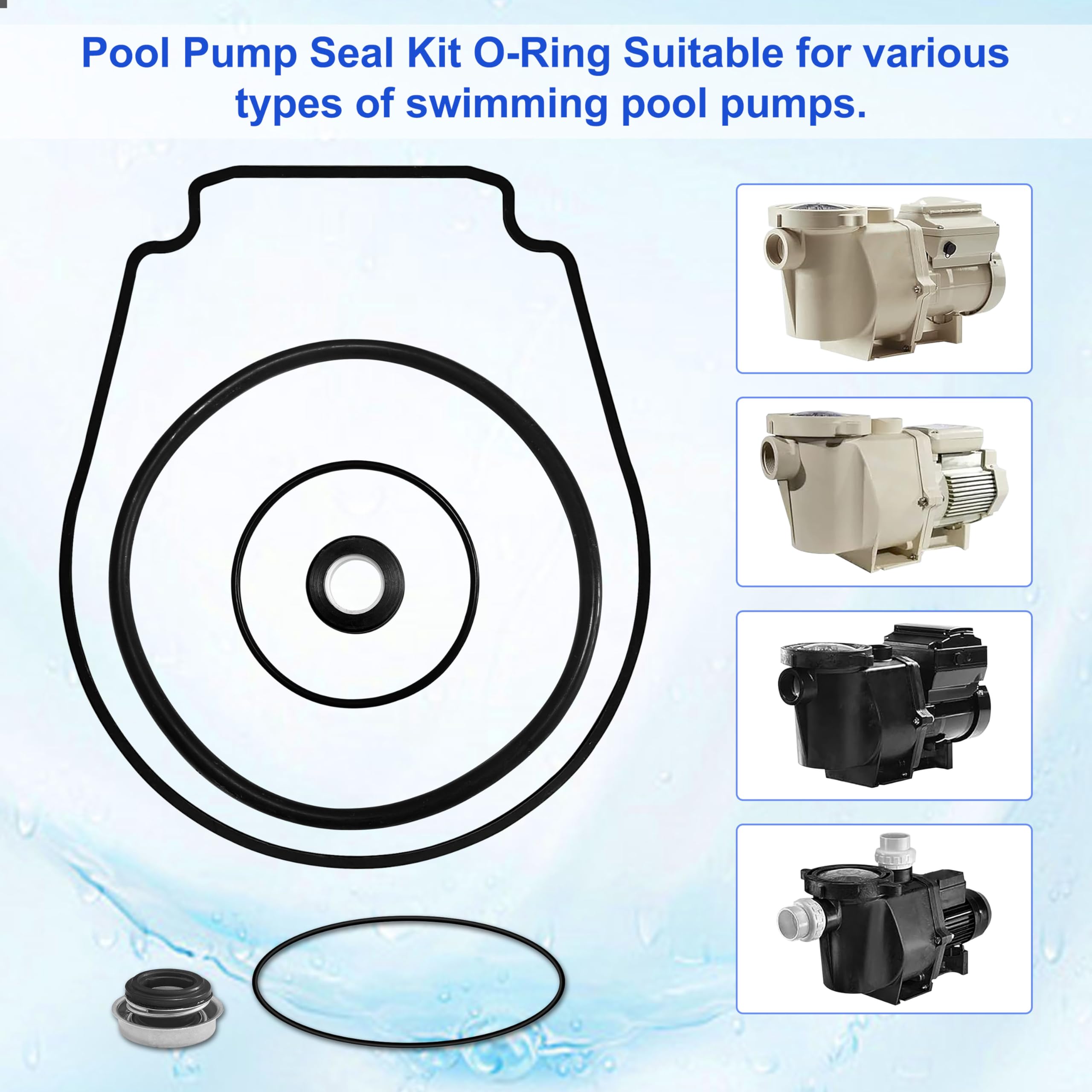 WhisperFlo IntelliFlo Pool Pump Seal Kit - Replacement O-Ring Set for Hayward Pentair Pumps - Durable Aftermarket Motor Installation Parts for Swimming Pool Maintenance & Repair