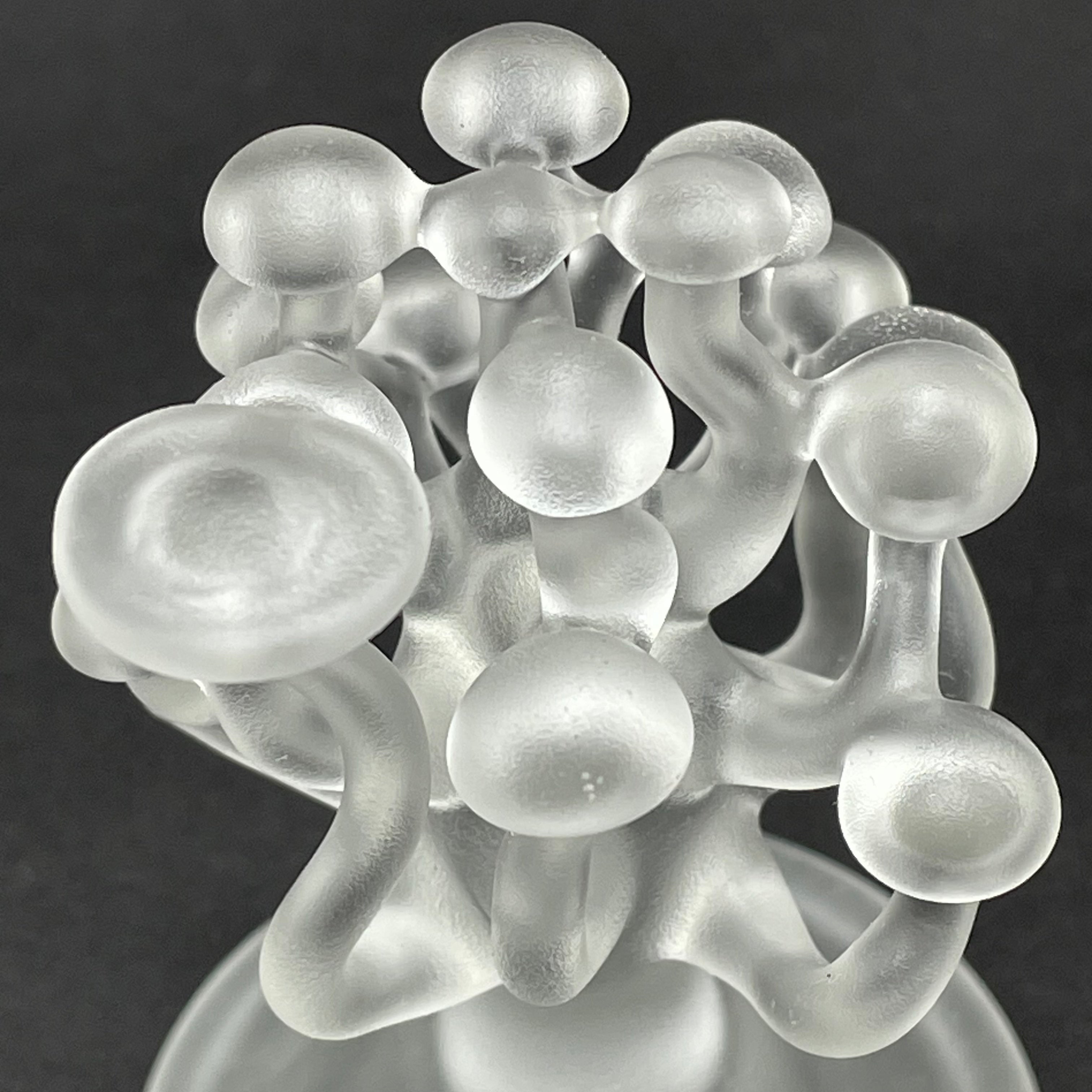 Handmade Small Glass Mushroom Sculpture - Decorative Art Piece for Home, Office & Garden Decor - Perfect for Tabletop, Shelf & Outdoor Display