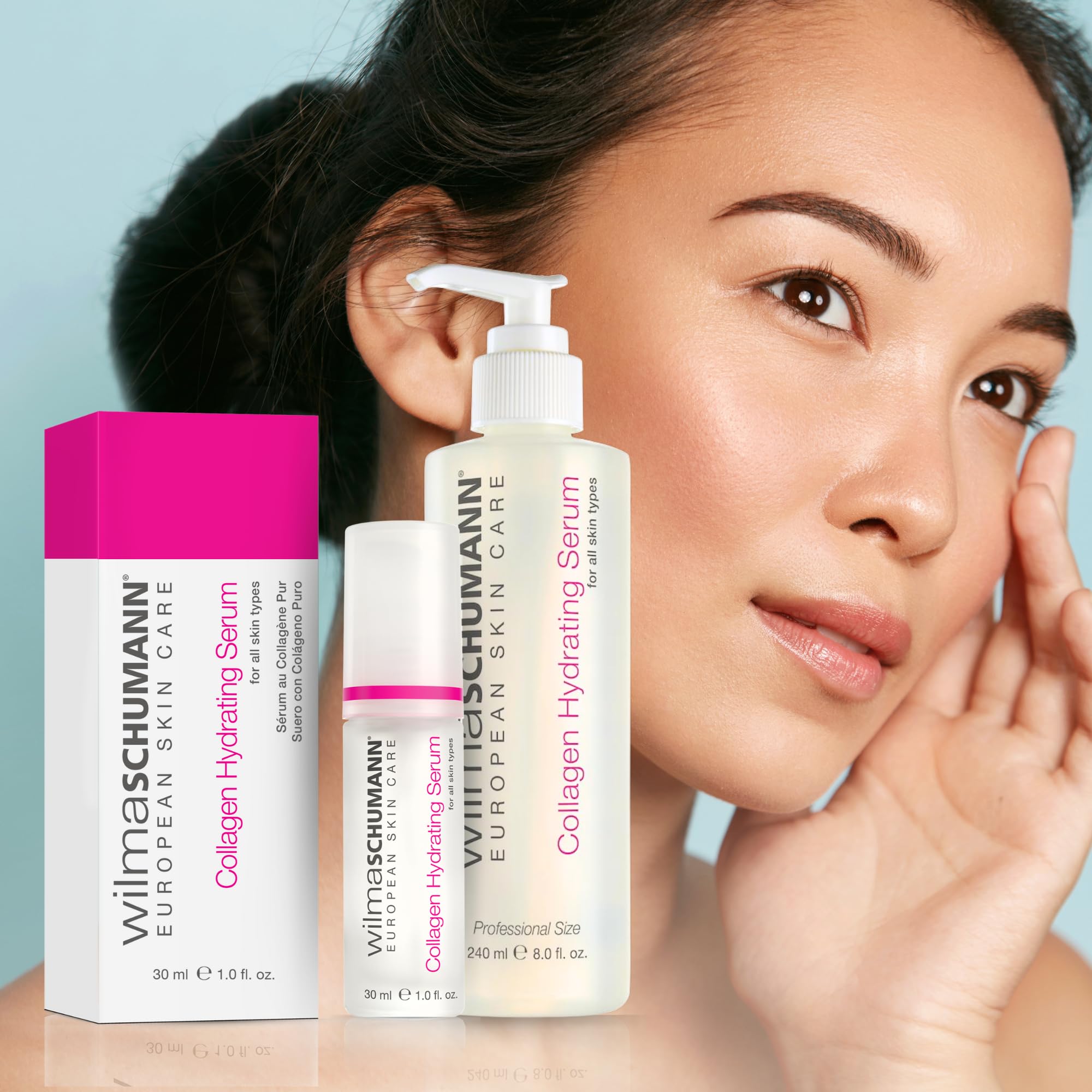 Collagen Hydrating Serum for Face - 8 oz Natural Anti-Aging Facial Serum with Hyaluronic Acid | Day & Night Moisturizing Treatment for Dry Skin, Wrinkles & Fine Lines