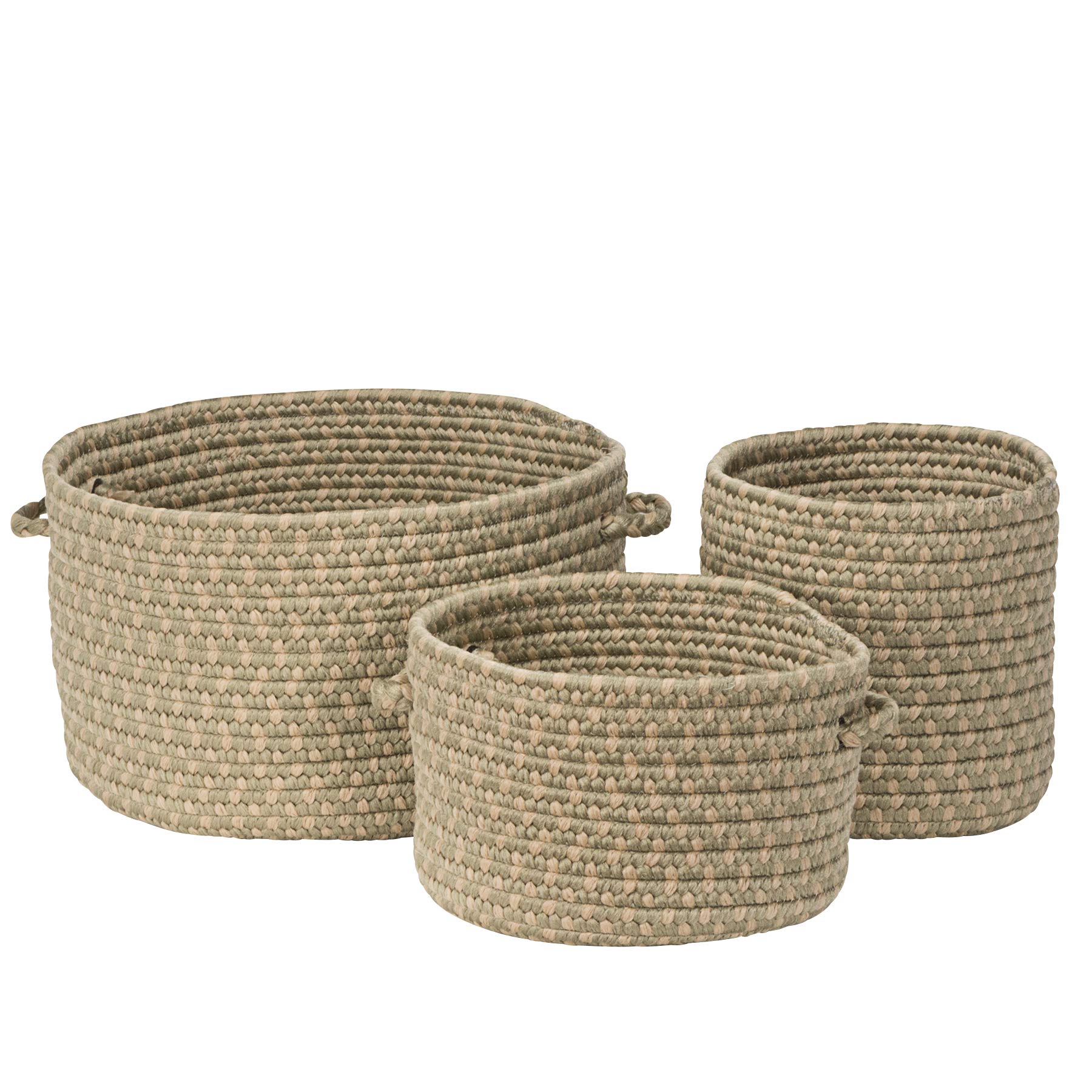 Colonial Mills Early Years Braided Toy Storage Basket Set - 3-Piece Woven Baskets (10