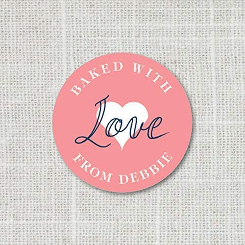Custom Personalized Favor Stickers - Food Labels & Gift Stickers for Baking, Weddings, Parties | Baked with Love, Made with Love Stickers for DIY Crafts, Packaging & Event Favors