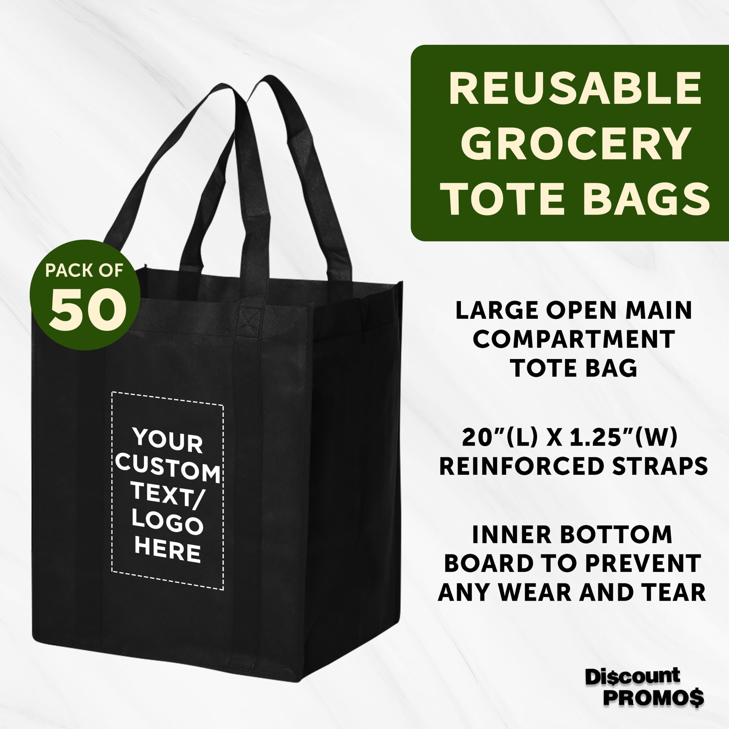 Eco-Friendly Reusable Grocery Tote Bags - Foldable Shopping Bags for Groceries, Farmers Market & Travel | Compact & Durable