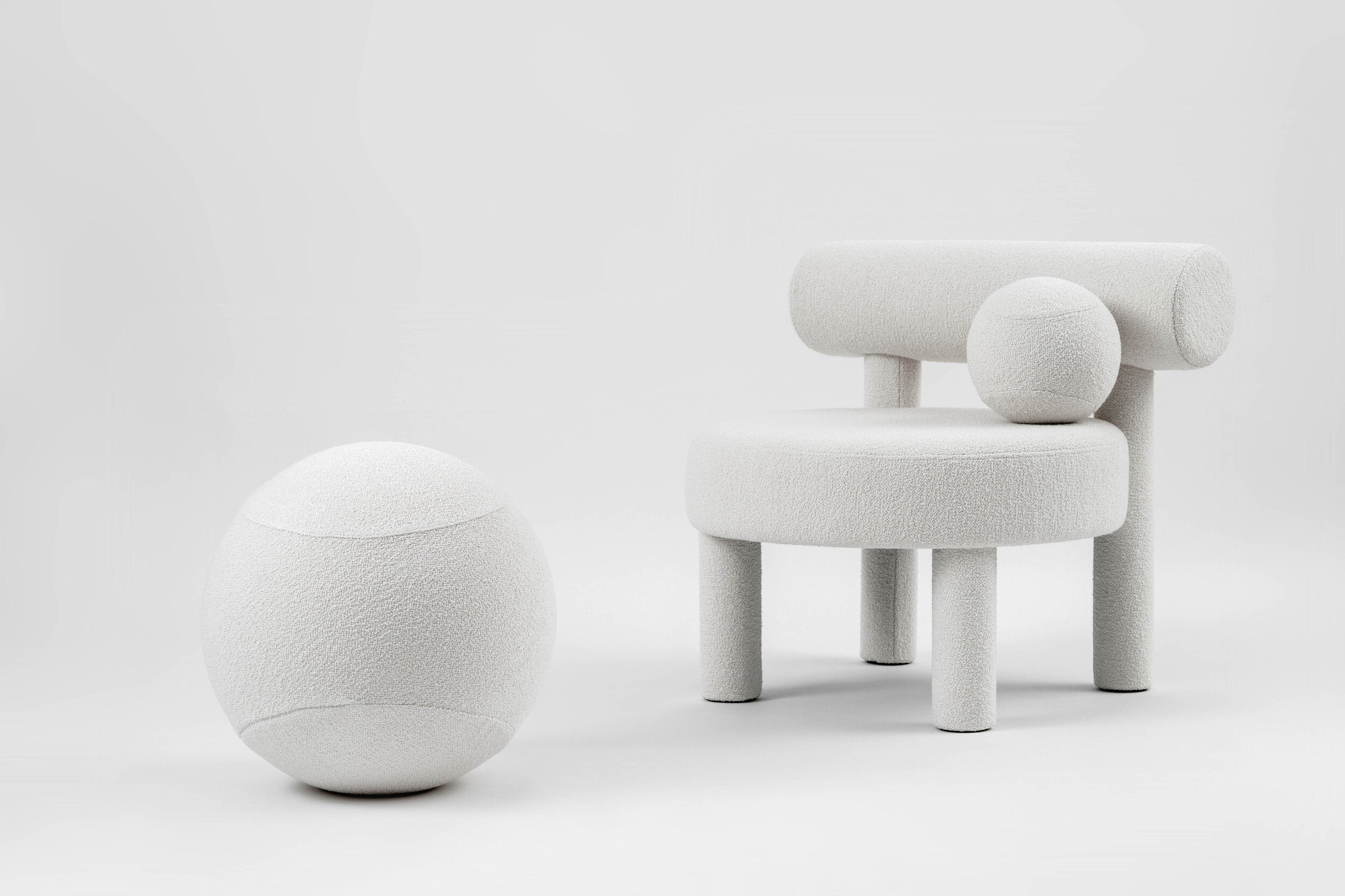 Noom Gropius Spheric Ottoman - Modern Round Footrest Pouf with Storage | Perfect for Living Room, Bedroom & Office Decor