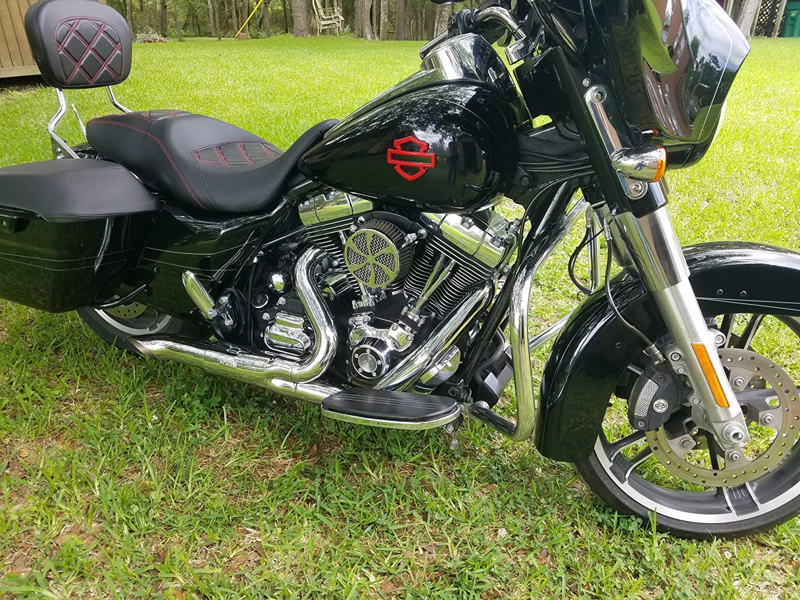 C.C.Rider One-Piece Seat for Harley Davidson Touring Models (Road King, Street Glide, Electra Glide, Road Glide) 2009-2023 - Comfortable Driver & Passenger Motorcycle Seat for Long Rides and Cruising