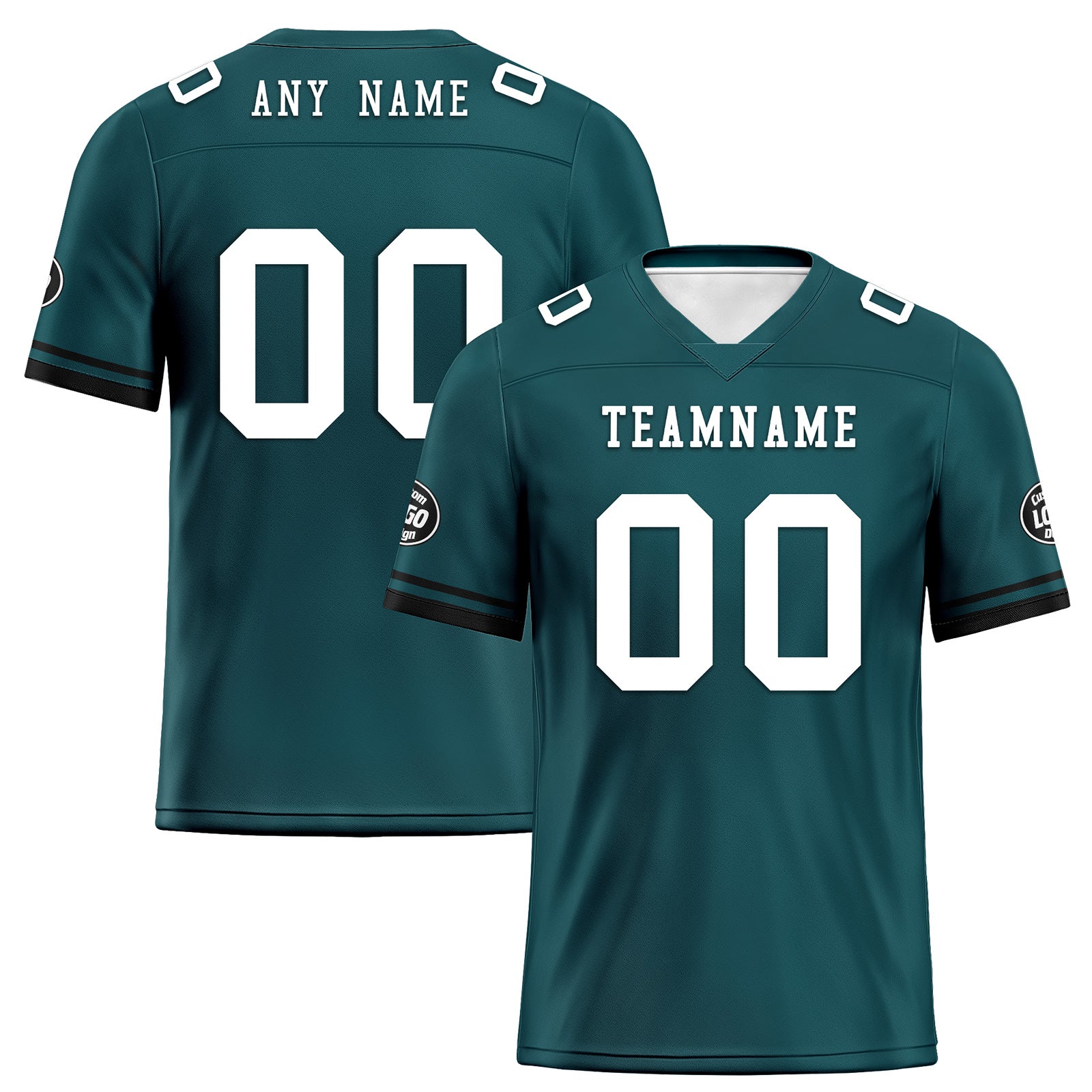 Custom Green & Black Philadelphia Eagles Football Jersey with Firesoul Sports Shoes Combo - Personalized NFL Fan Gear Set for Game Day & Training - Perfect for Football Enthusiasts and Sports Lovers