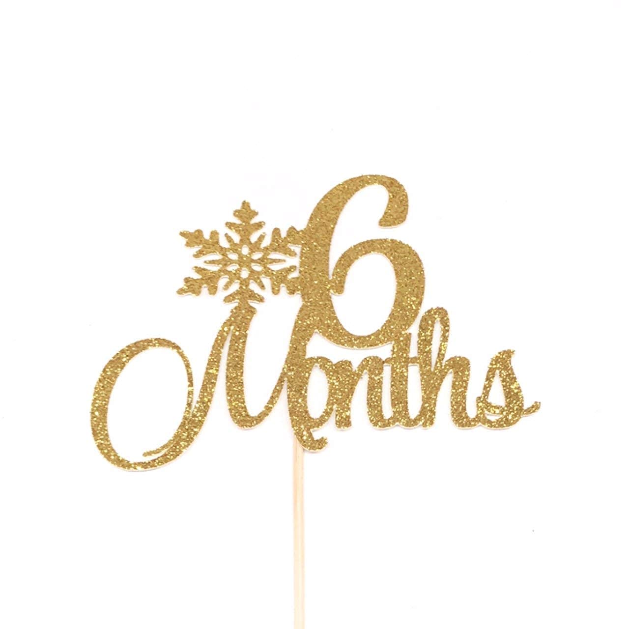 6 Months Baby Cake Topper - Winter Snowflake Half Birthday Decor for 1/2 Year Celebration | Perfect for Winter Baby Showers, Half Birthday Parties & First Birthday Photo Shoots
