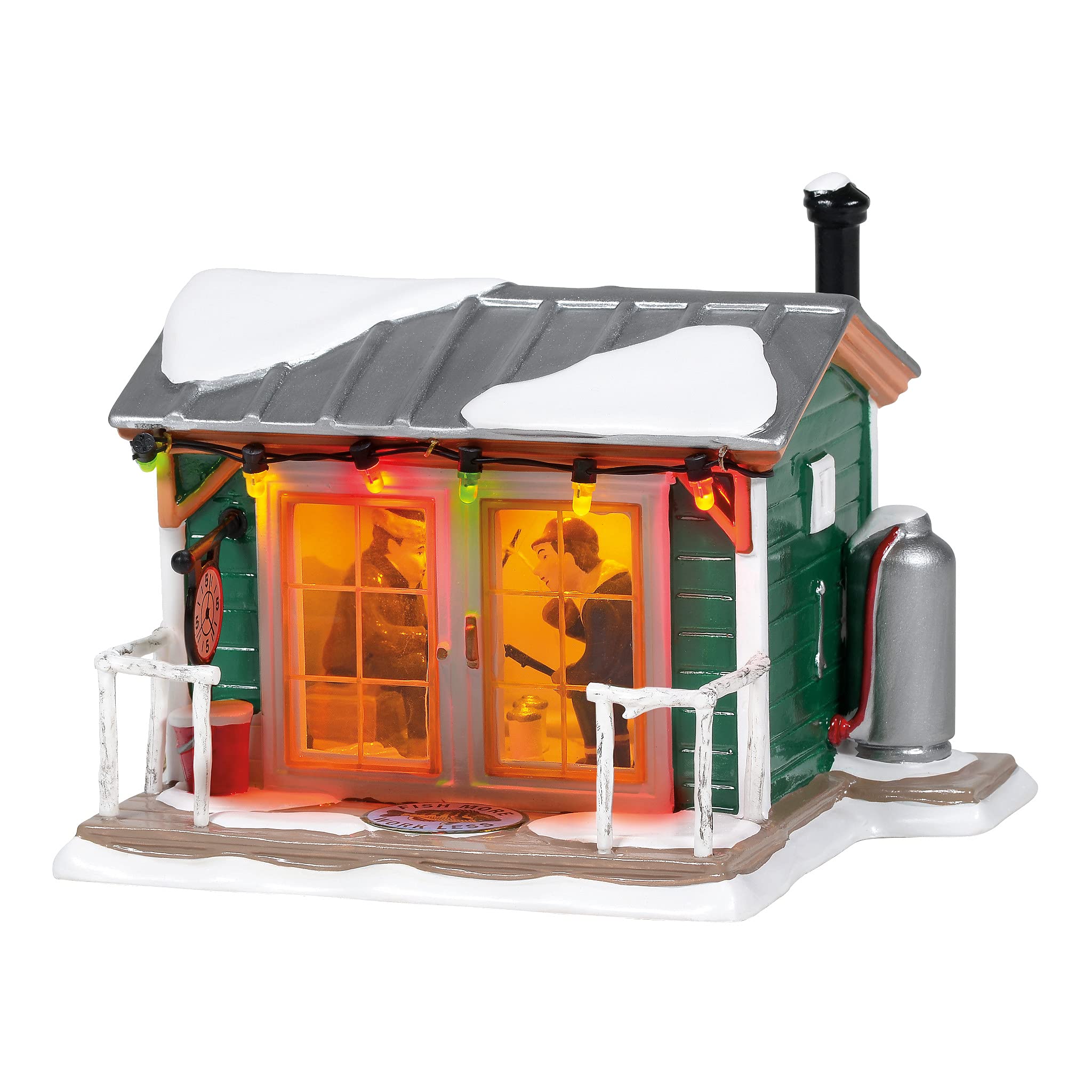 Department 56 Snow Village Home Sleet Home Fish Shack Limited Edition Lit Building - 3.98 Inch Multicolor Collectible Christmas Village Display for Holiday Decorations & Winter Wonderland Scenes