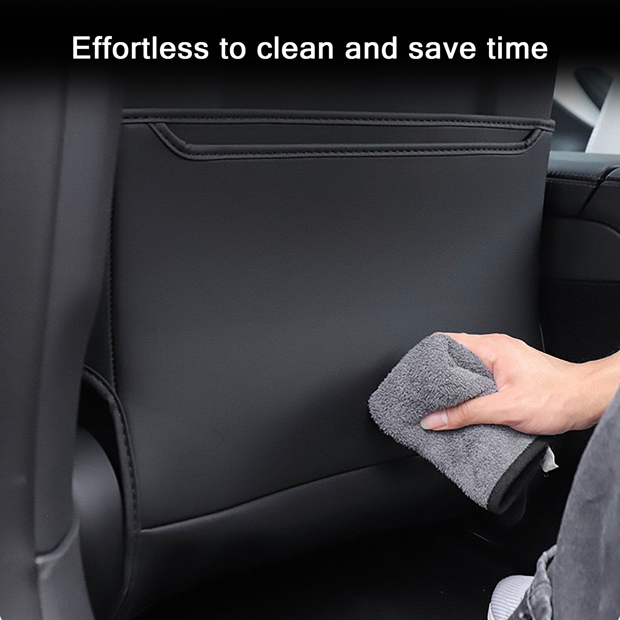 Premium Seat Back Kick Protector Mats for Tesla Model S & X - Durable Car Interior Accessories to Protect Leather Seats from Kids & Pets (Perfect for Family Road Trips & Daily Commutes)