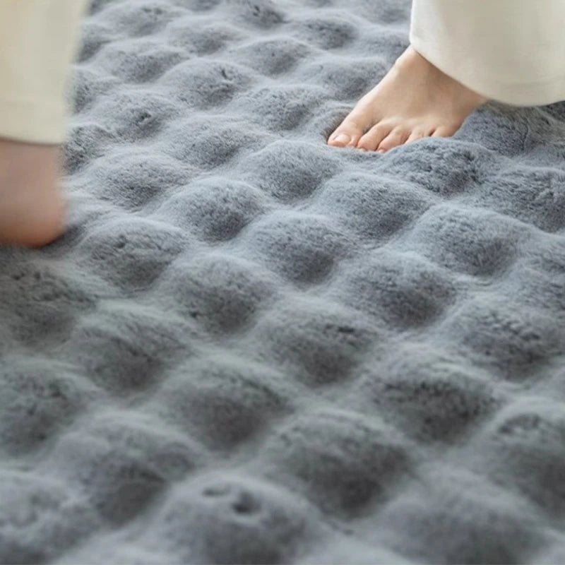 Soft Indie Plush Faux Rabbit Fur Area Rug - Minimalist Home Decor for Living Room, Bedroom & Nursery - Cozy & Stylish Floor Mat for Modern Spaces