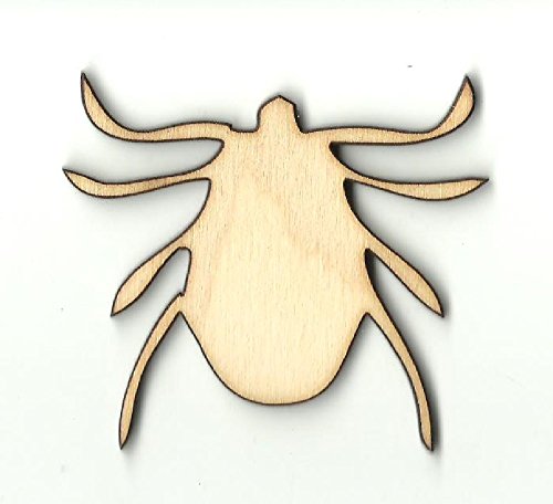 Laser Cut Unfinished Wood Bug Shape - DIY Craft Project for Scrapbooking, Home Decor, and Kids Art Activities (BUG32)
