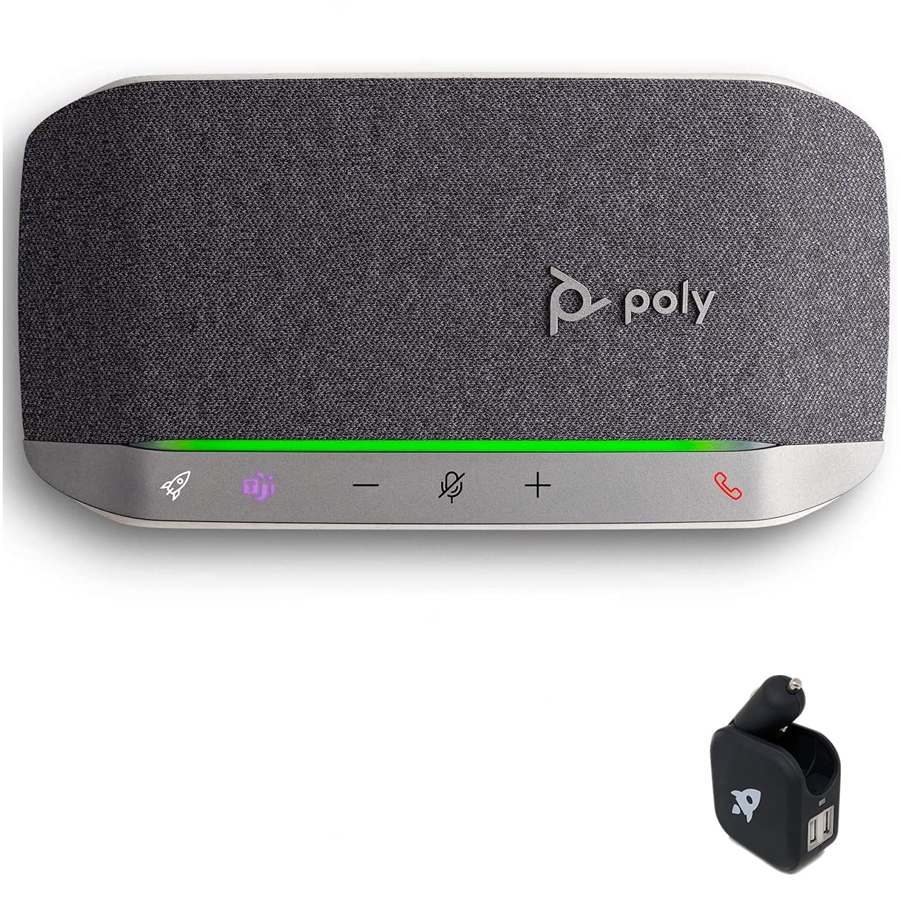 Poly SYNC 20 USB-C Speakerphone with Universal Charger - Premium Conference Speaker for Zoom, Webex, Google Meet & Microsoft Teams - Ideal for Remote Work, Online Classes, Video Conferencing & Home Office Setup