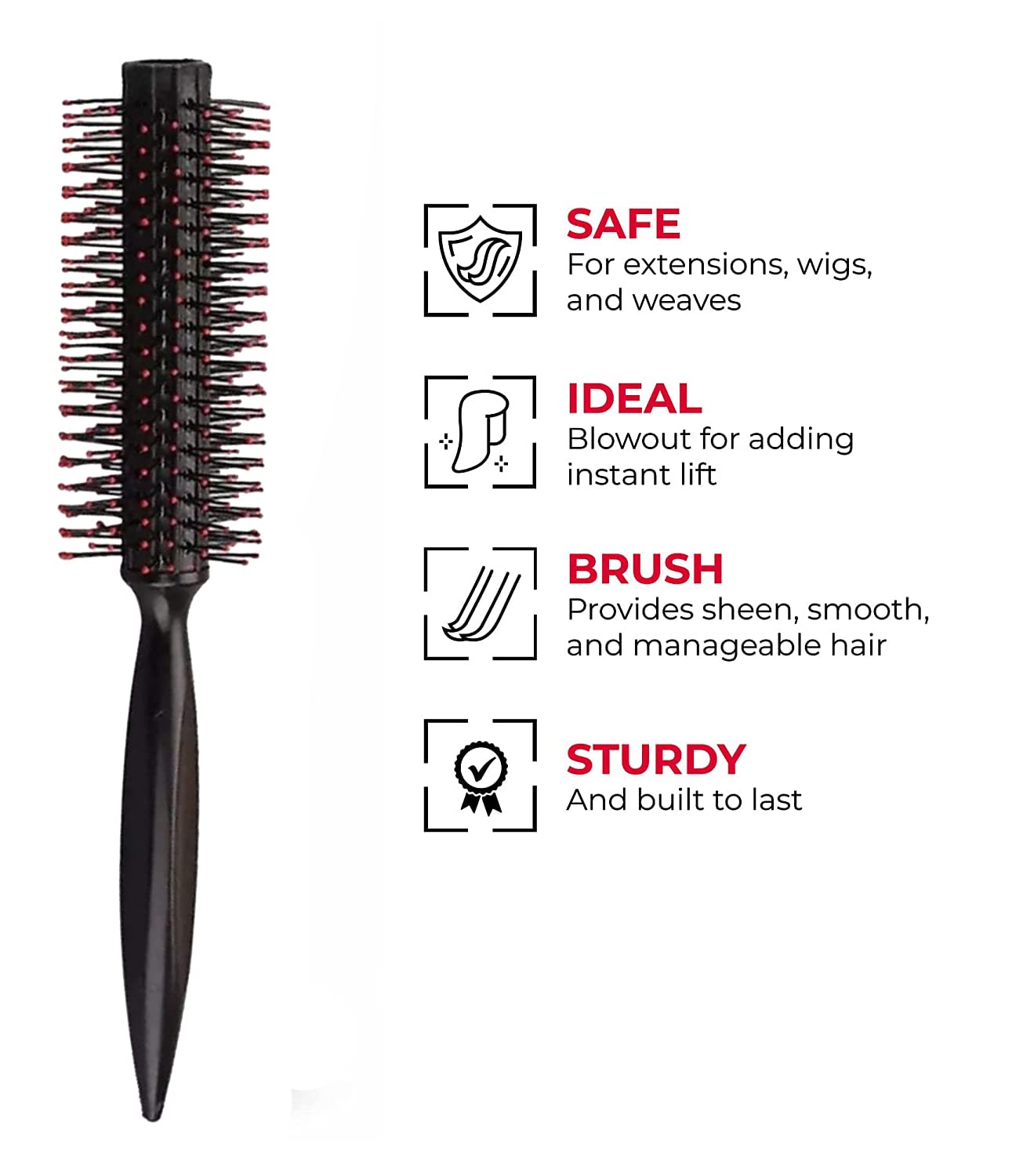 Professional Anti-Static Mini Round Hair Roller Brush with Soft Bristles & Non-Slip Handle - Styling Brush for Women & Men All Hair Types - Perfect for Curling, Volume & Salon-Style Looks at Home