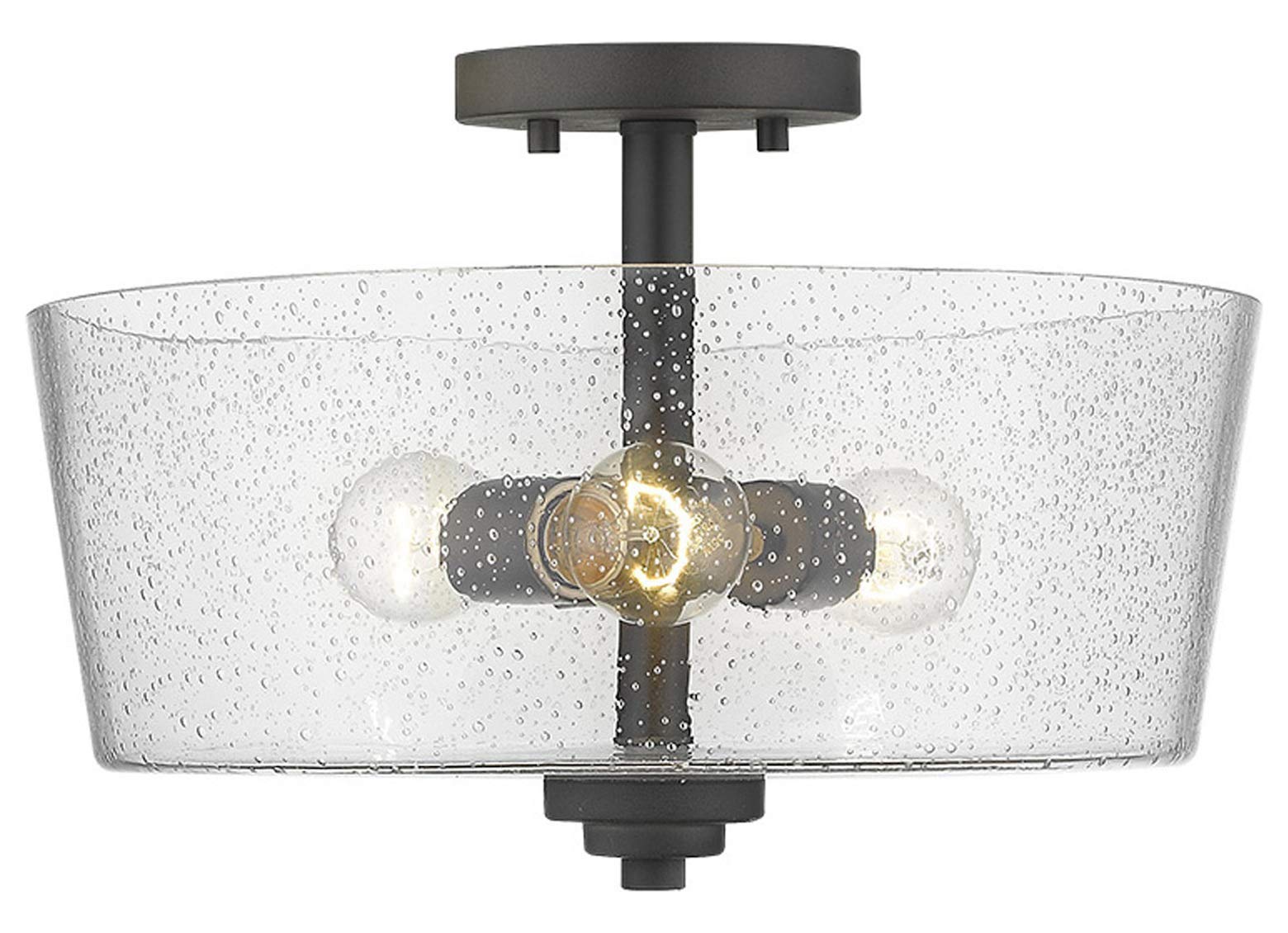 Rowe 3-Light Oil-Rubbed Bronze Semi-Flush Mount Ceiling Light Fixture - Perfect for Bedroom, Hallway, and Entryway Lighting