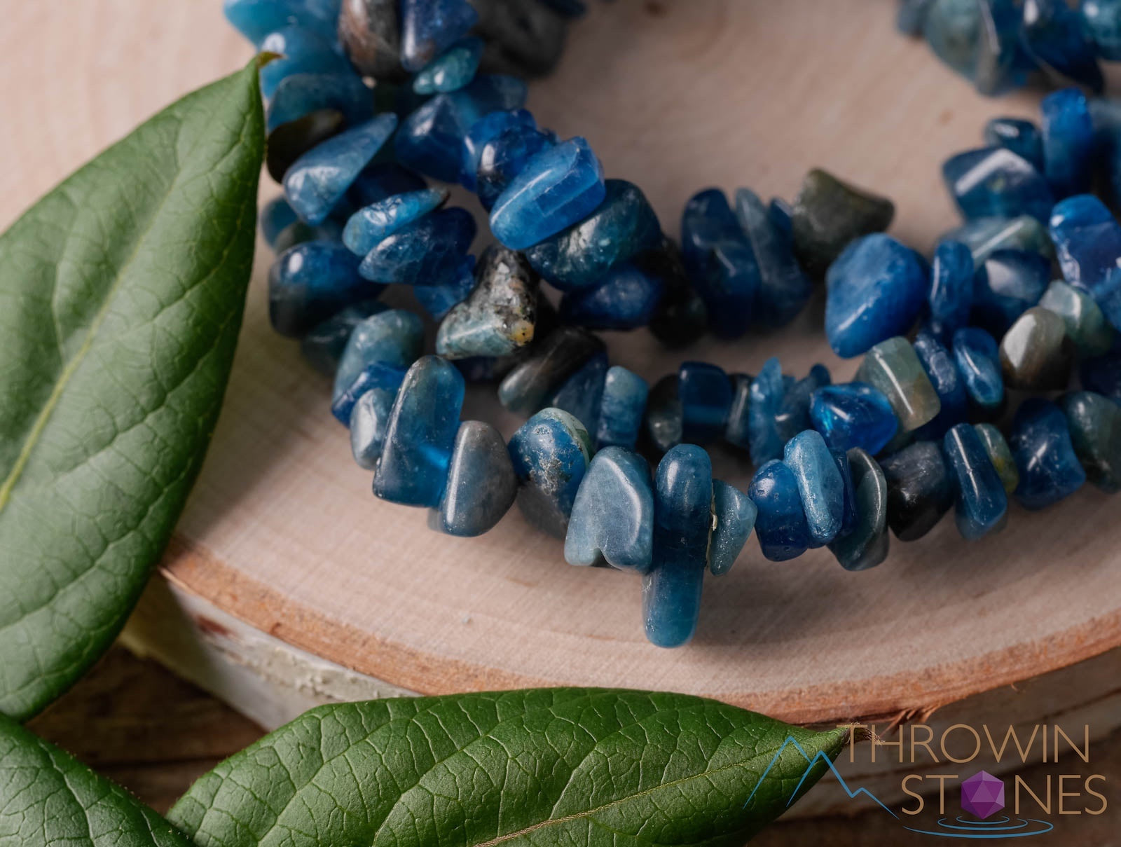 Blue Apatite Crystal Bracelet - Handmade Healing Stone Chip Bead Bracelet for Women, Natural Gemstone Jewelry for Stress Relief & Positive Energy, Perfect for Meditation, Yoga & Spiritual Healing (E0632)