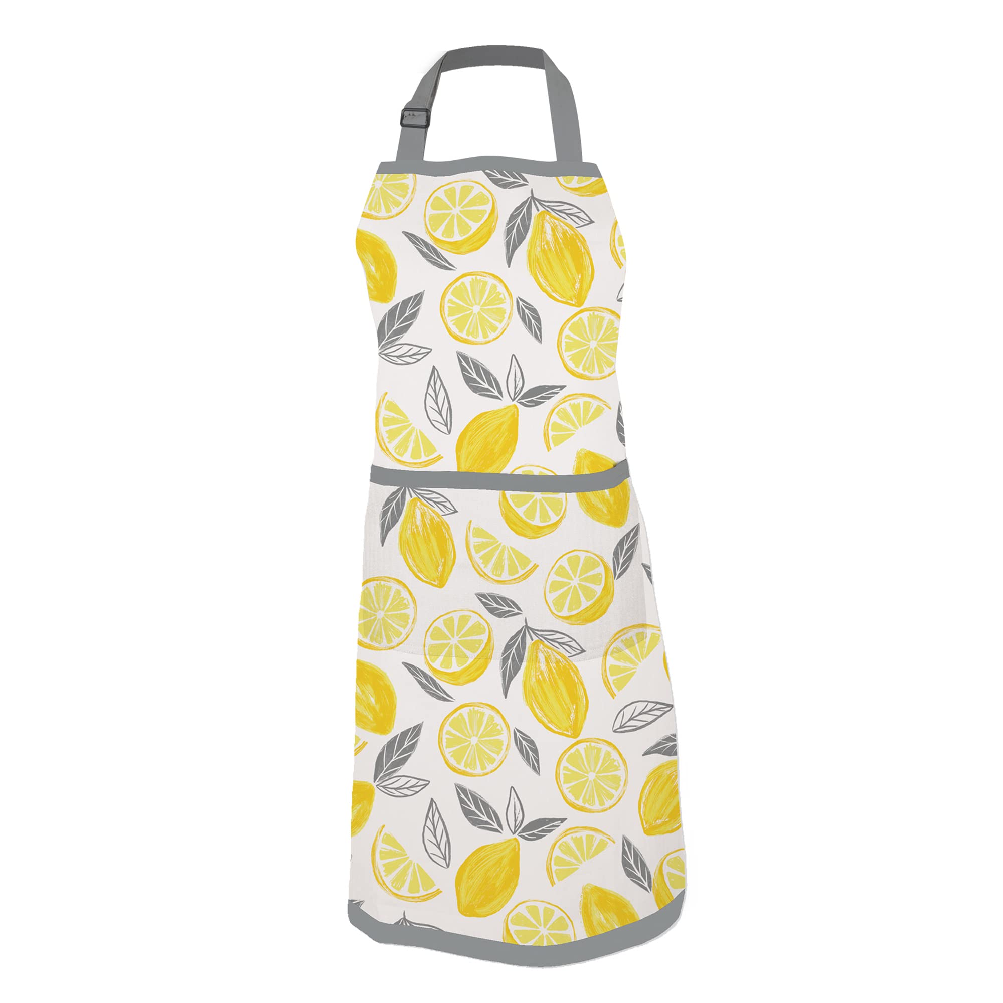 Premium 100% Cotton Printed Kitchen Apron with Pockets for Women & Men - Machine Washable, Durable & Stylish - Perfect for Cooking, Baking, BBQ & Home Kitchen Use