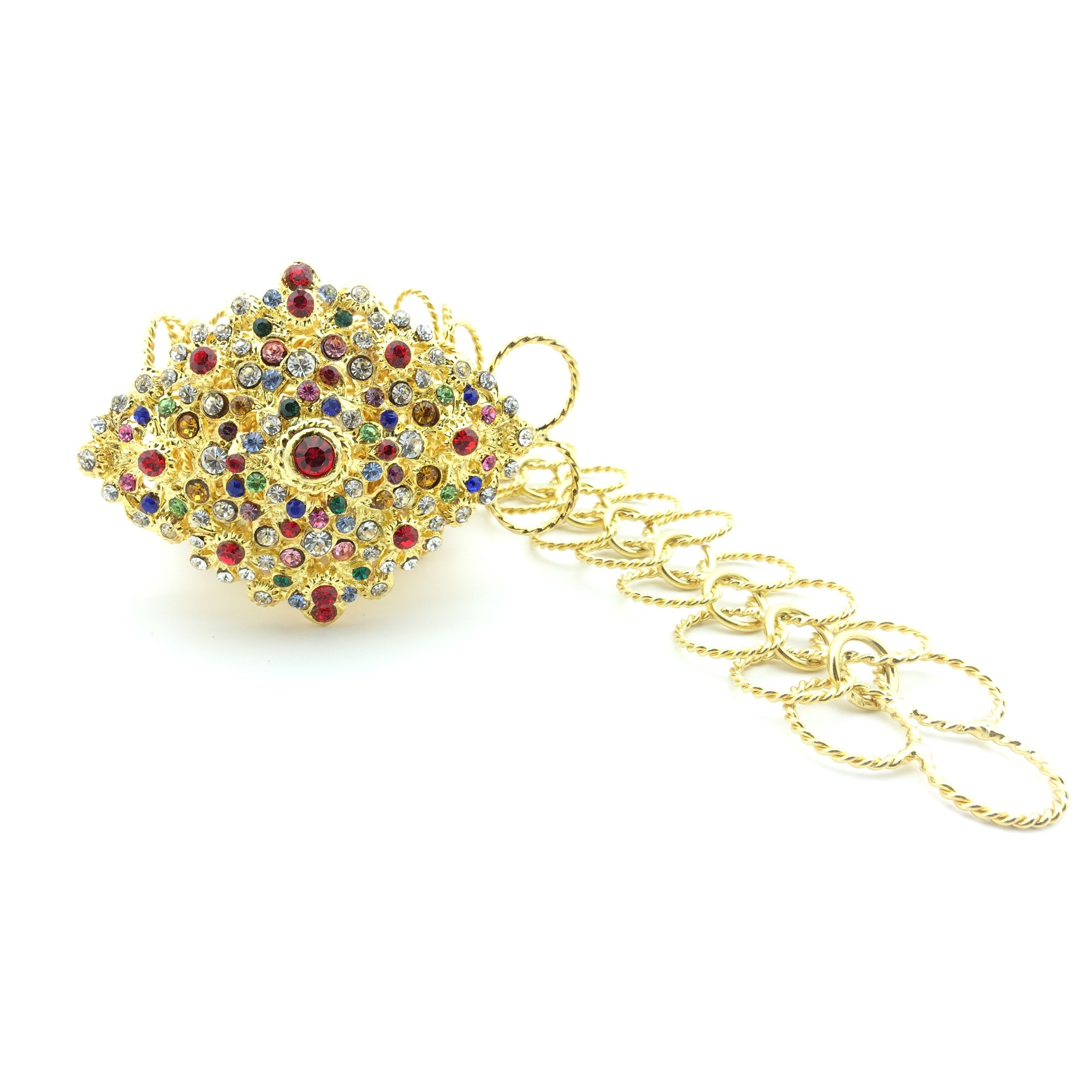Thai Gold Plated Crystal Belt - Elegant Costume Accessory for Dances & Weddings