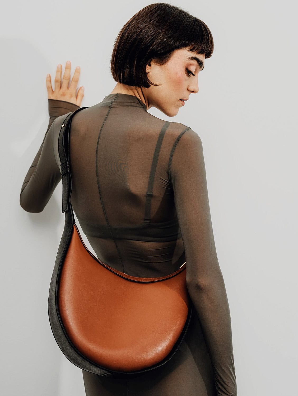 Loulou MIRUM® Vegan Leather Handbag in Cognac Brown | Stylish & Sustainable Crossbody Purse for Women | Perfect for Work, Travel & Everyday Use