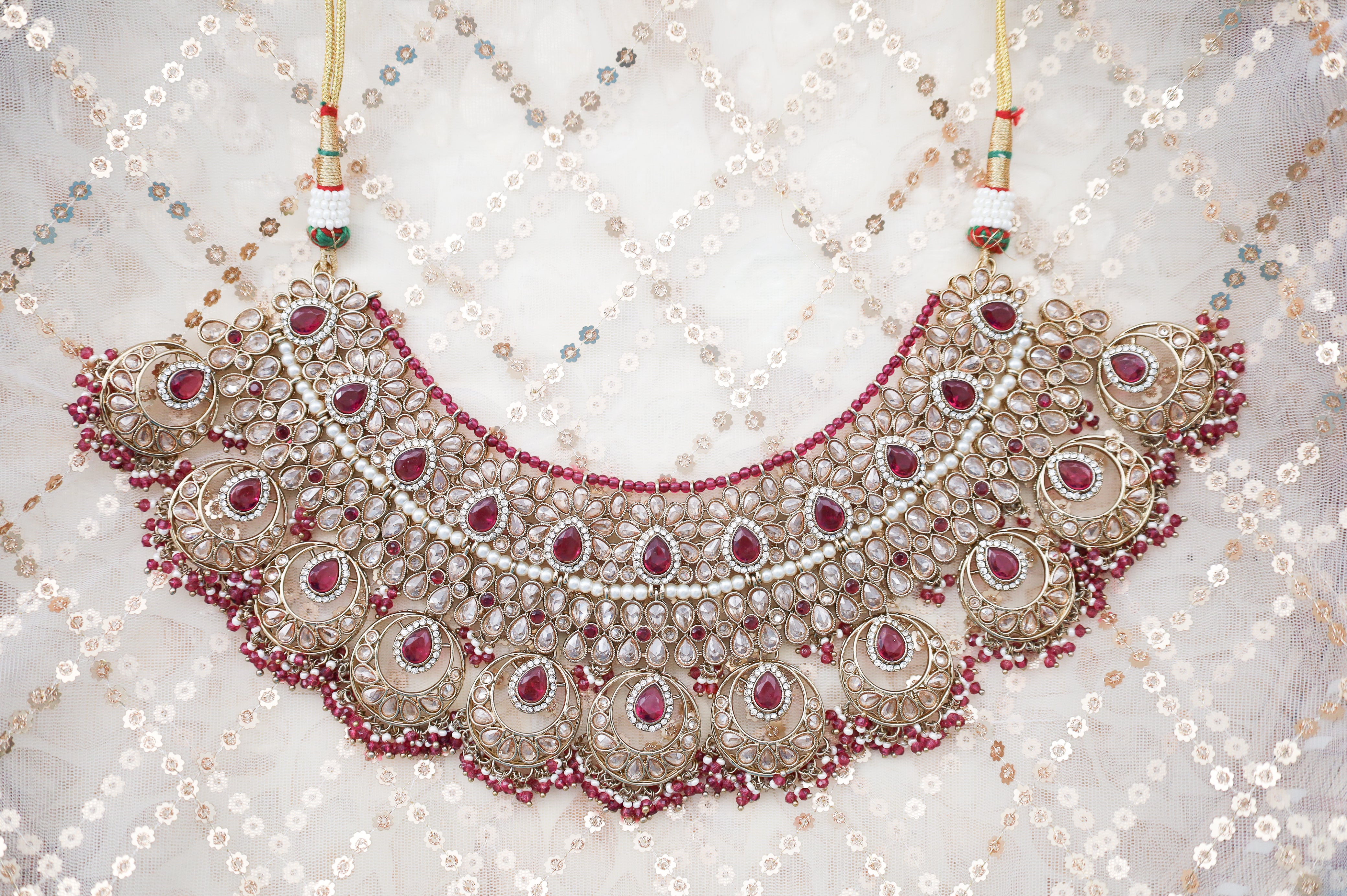 Aashvi Polki Full Set Jewelry - Traditional Indian Kundan Necklace Set with Earrings for Women - Perfect for Weddings, Parties & Festive Occasions