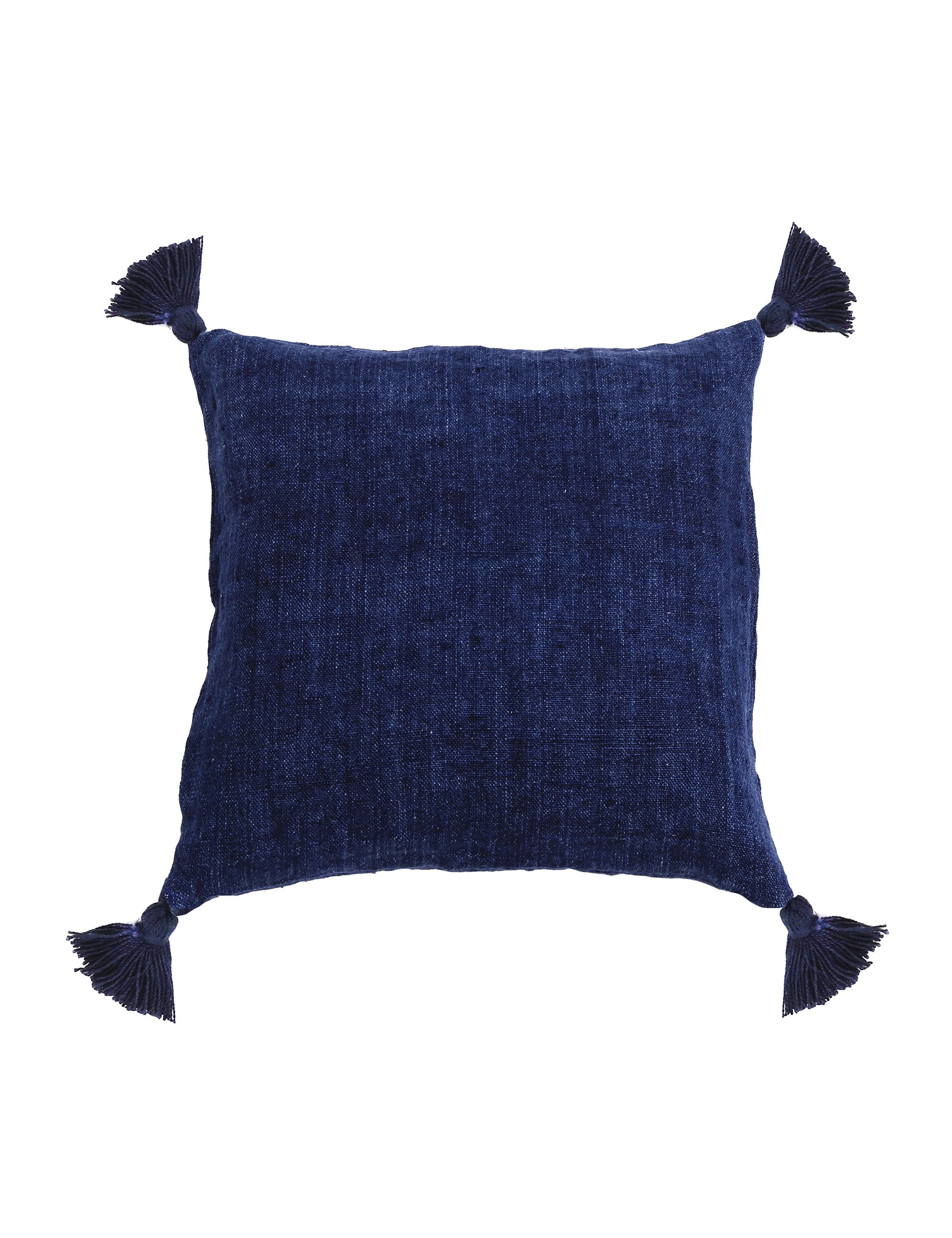 Montauk Decorative Throw Pillow with Tassels - Soft Bohemian Style Cushion for Sofa, Bed & Home Decor