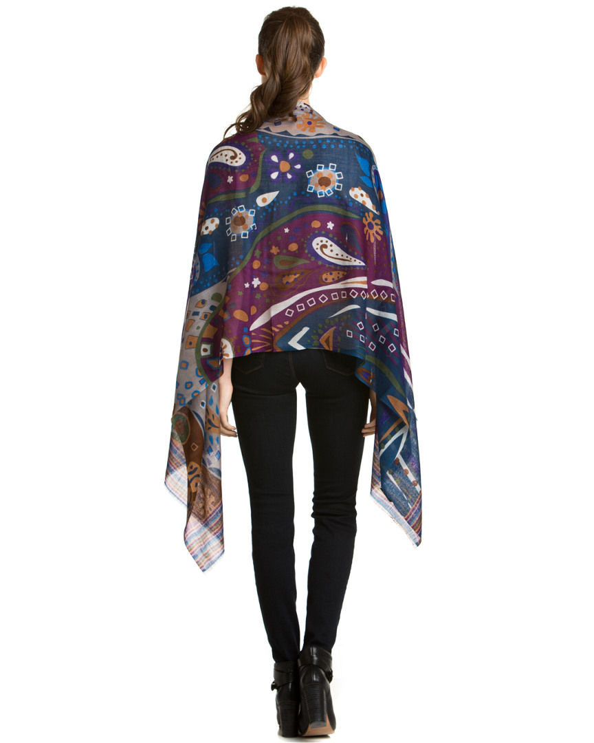 Boho Paisley Print Scarf - Lightweight Fashion Shawl for Women, Stylish Floral Wrap Scarf - Perfect for Spring Outfits, Beach Cover-Up, and Festival Accessories