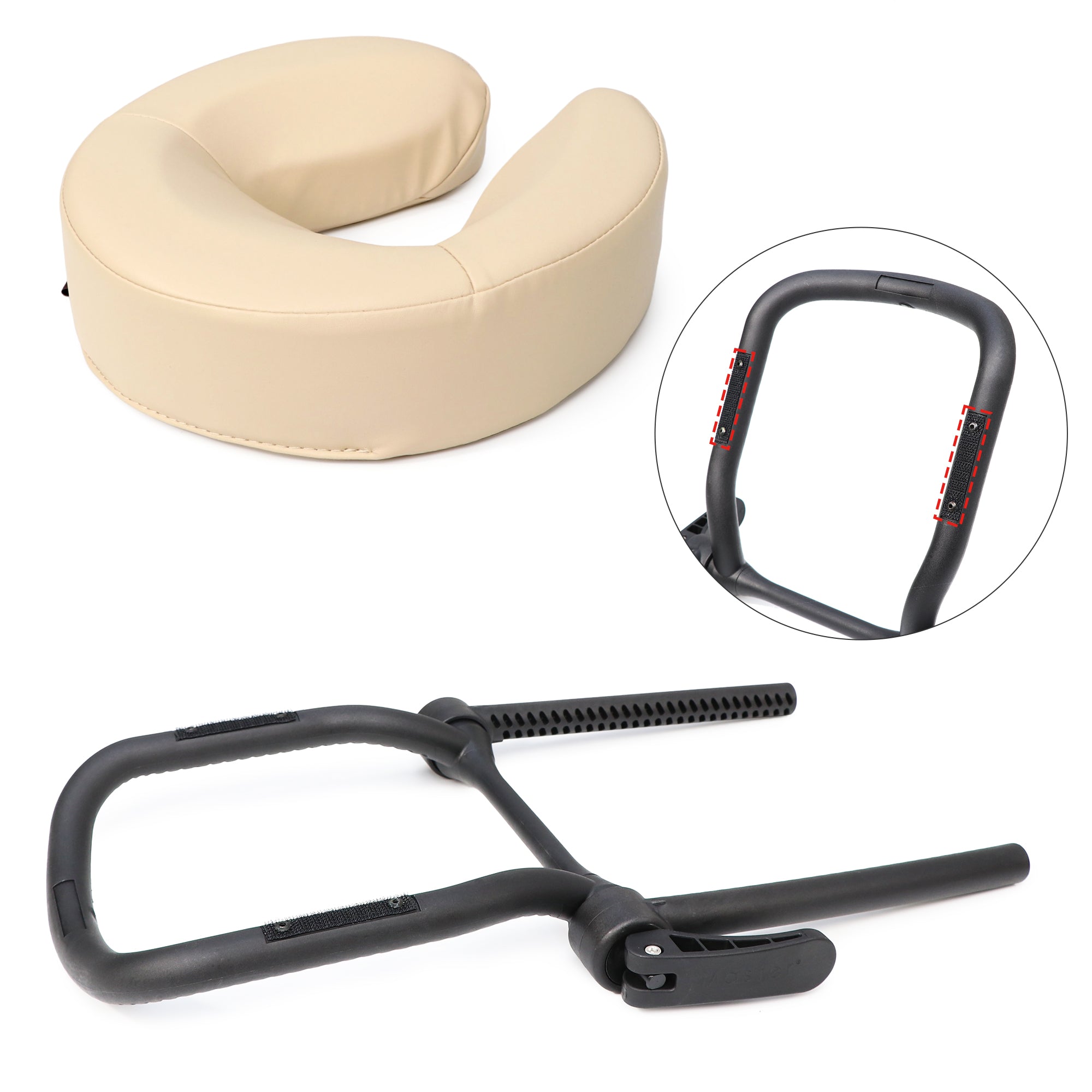 MASTER MASSAGE Adjustable Portable Massage Table with Face Cradle & Comfort Pillow Set - Cream Color - Perfect for Home Spa, Professional Therapy & Relaxation Sessions