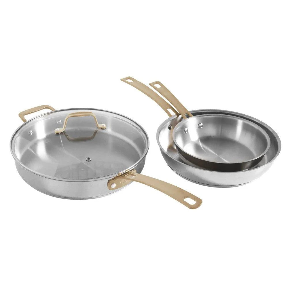 ZLINE 10-Piece Stainless Steel Cookware Set - Non-Toxic, Dishwasher Safe Pots and Pans with Glass Lids (CWSETL ST 10) - Perfect for Home Cooking, Professional Chefs & Restaurant Use