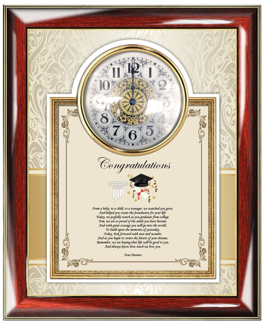 Personalized Graduation Gift Wall Clock - Custom Poem Frame for Daughter, Son, Law School, Medical, Dental & High School Graduates | Perfect for Home, Office Decor & Milestone Celebrations