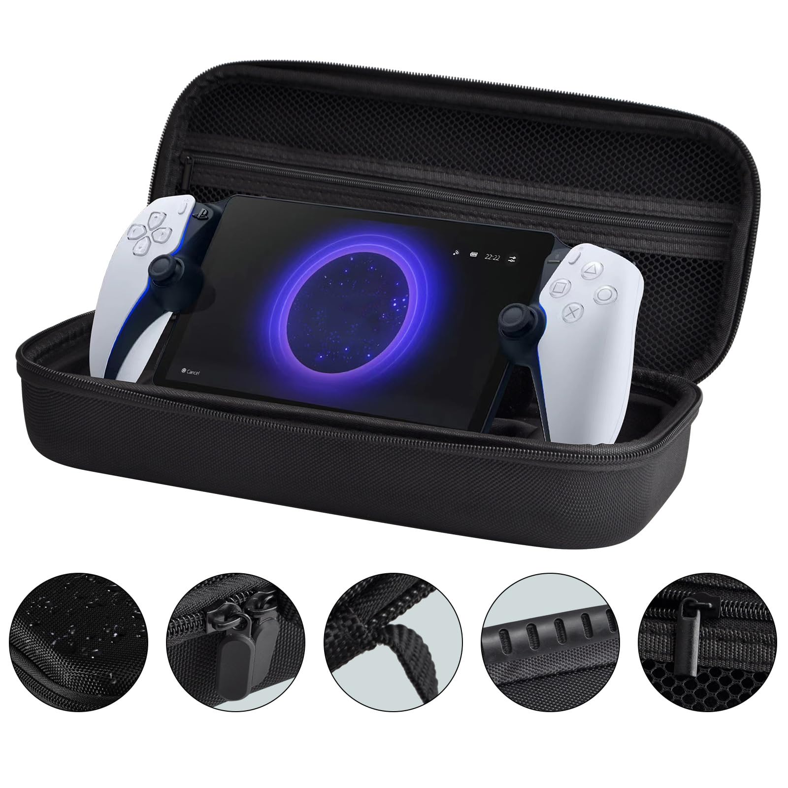 Shockproof EVA Hard Case for Sony PS5 Playstation Portal Remote Player - Durable Protective Storage Carrying Bag (Black) - Perfect for Travel, Gaming Events & Home Storage