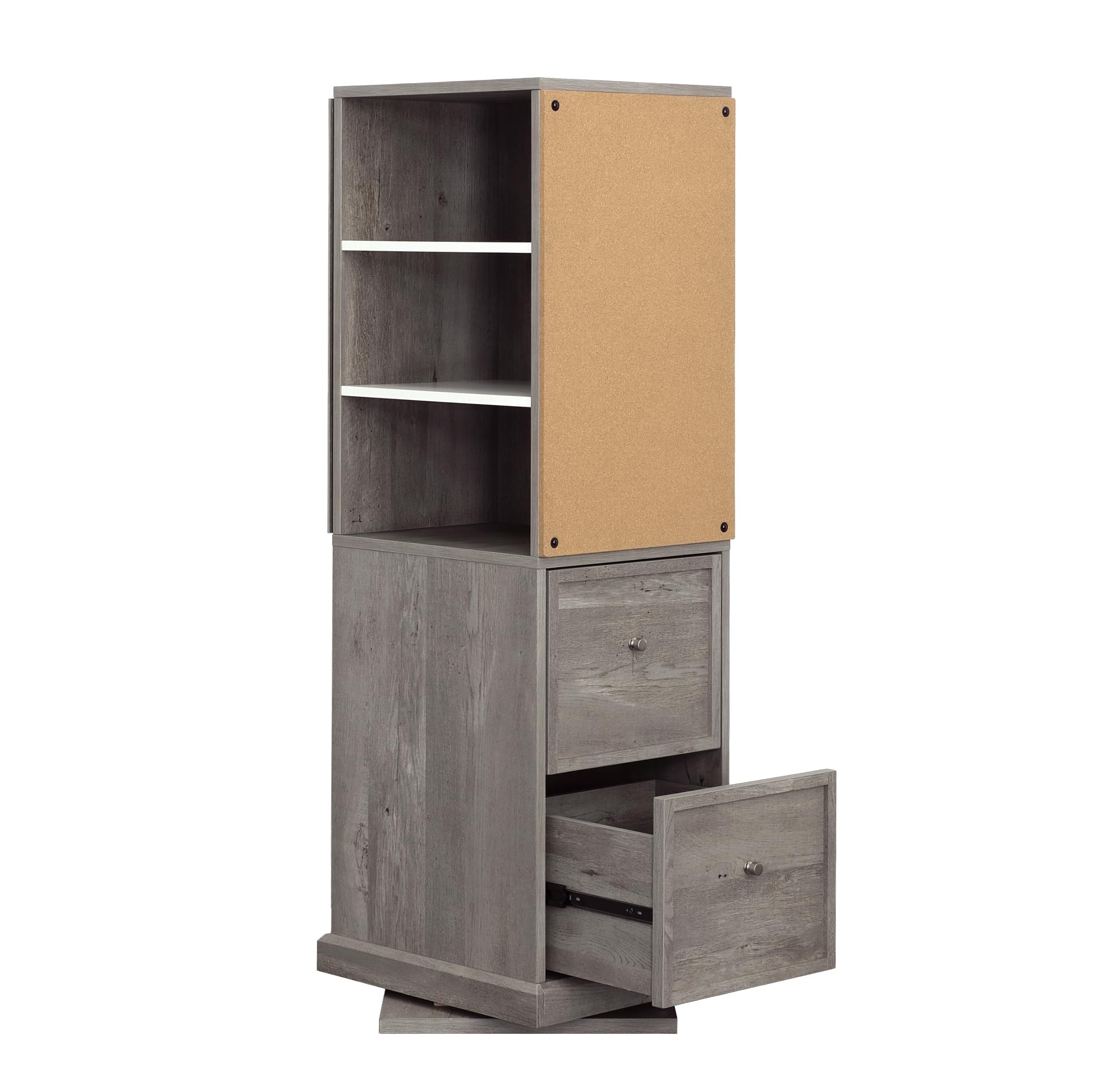 Sauder Craft Pro Series 360° Swivel Tower Craft Storage Organizer - Mystic Oak Finish | Perfect for Scrapbooking, Sewing & DIY Craft Room Organization