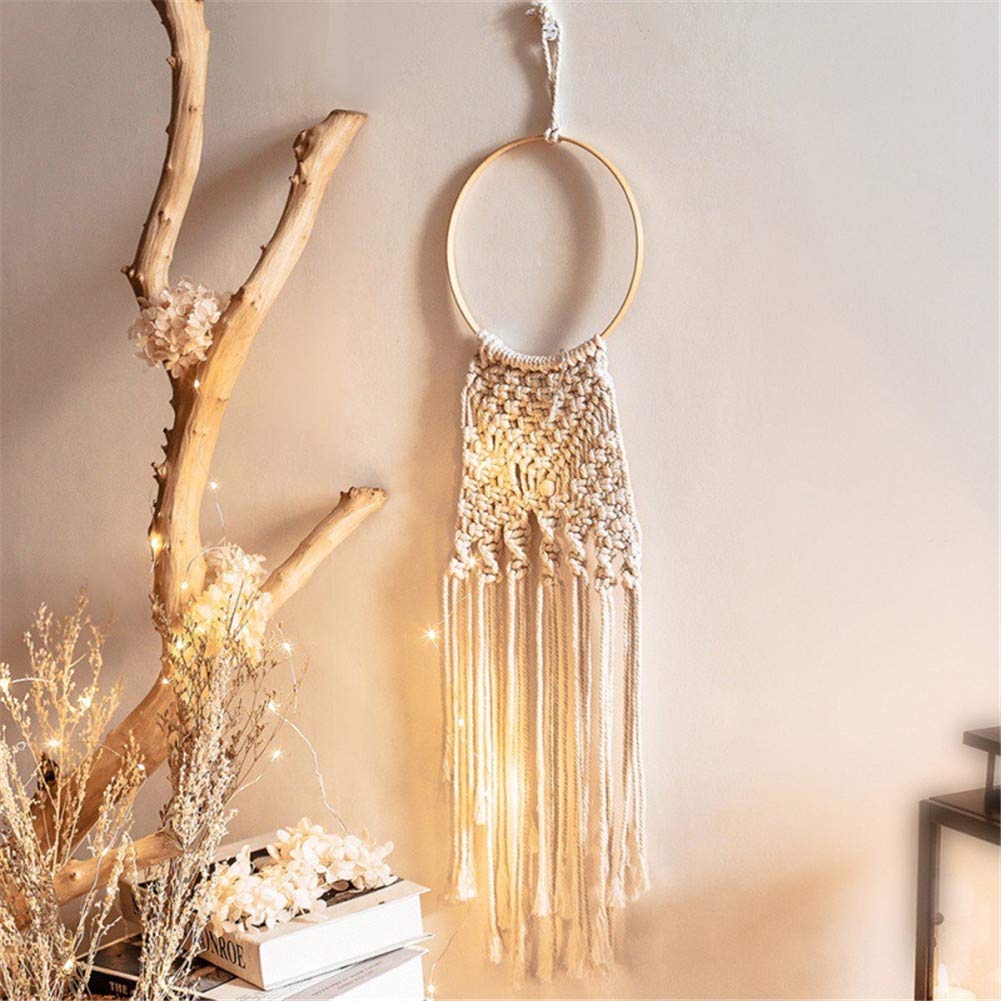 Handmade Macrame Woven Wall Hanging Decor - Boho Chic Cotton Tapestry for Home, Bedroom, Wedding & Party Decor | Bohemian Wall Art for Apartment, Gallery Wall & DIY Gift | Perfect for Living Room, Nursery & Boho Style Interior Design
