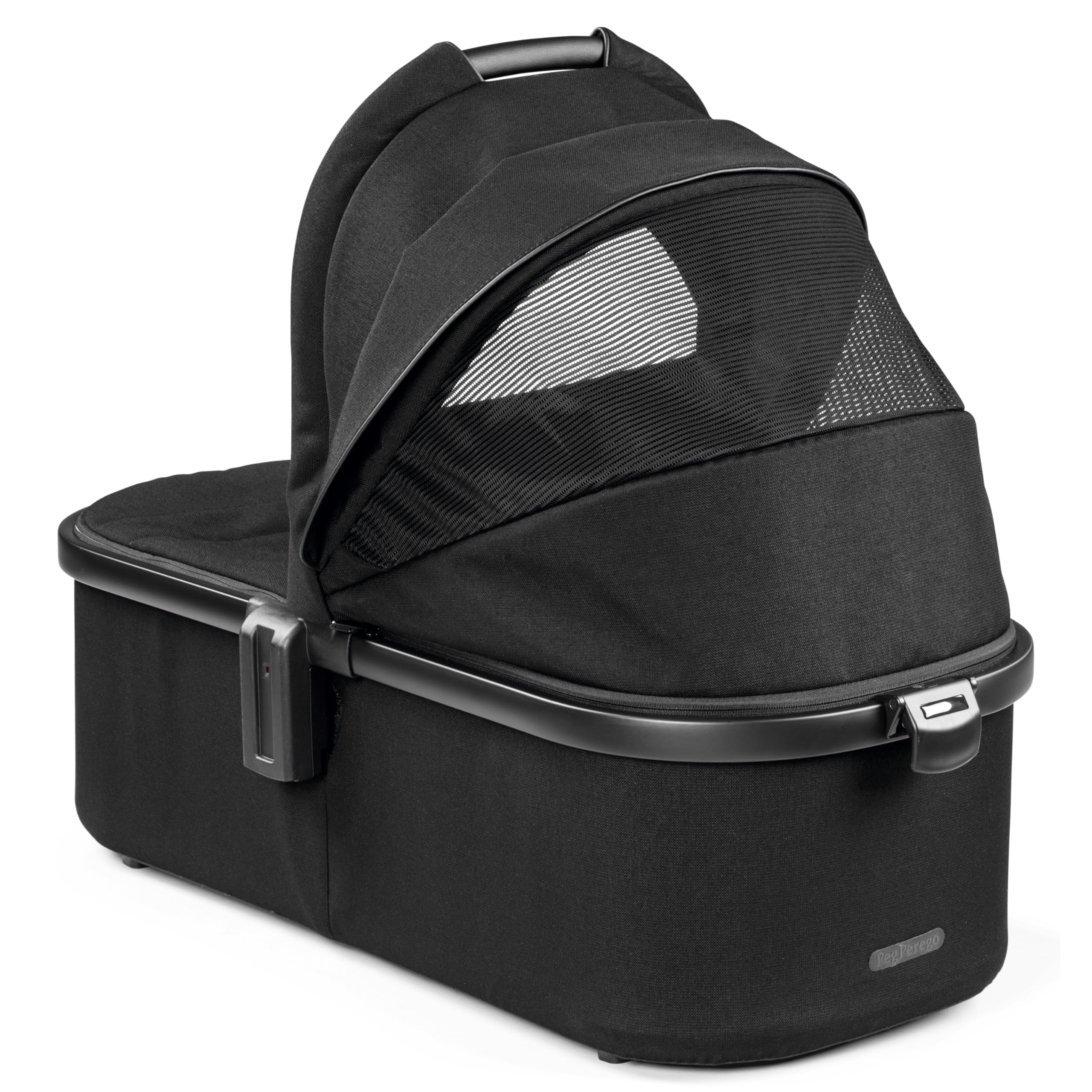 Peg Perego Bassinet with Home Stand for Ypsi-Veloce-Vivace Strollers - True Black Baby Crib - Compact Nursery Bedside Sleeper for Newborns & Infants - Perfect for Bedroom, Nursery & Travel