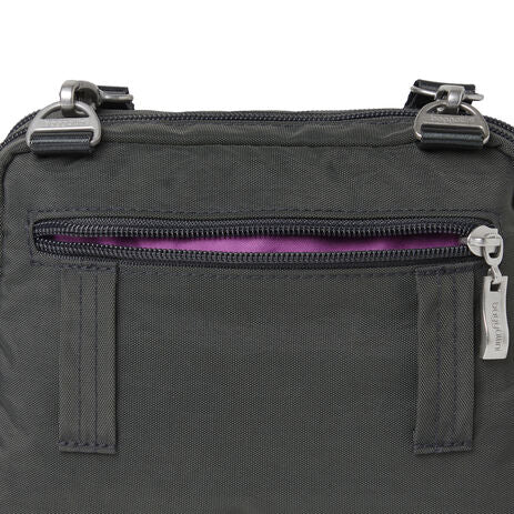 Baggallini Triple Zip Crossbody Bag for Women - Lightweight Travel Purse with Multiple Pockets - Perfect for Everyday Use, Commuting, and Travel Accessories