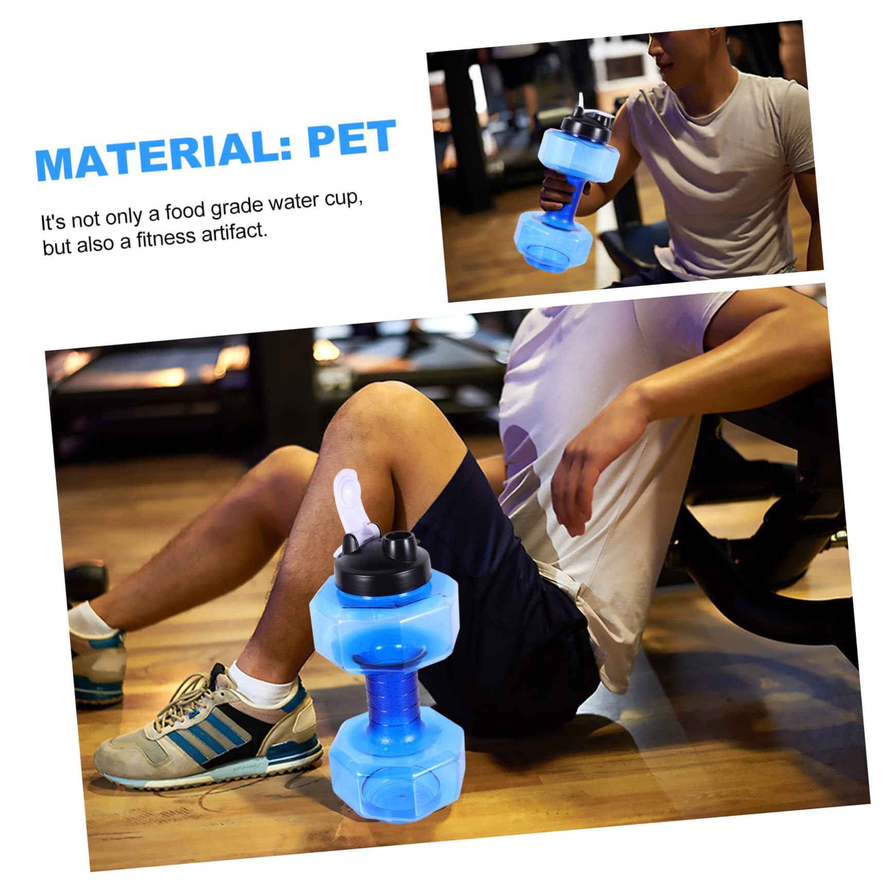 BESPORTBLE 2600ml Dumbbell Shaped Water Bottle - Leak Proof & Durable Gym Bottle for Fitness, School & Office - Perfect for Workouts, Hydration at Work & Sports Activities