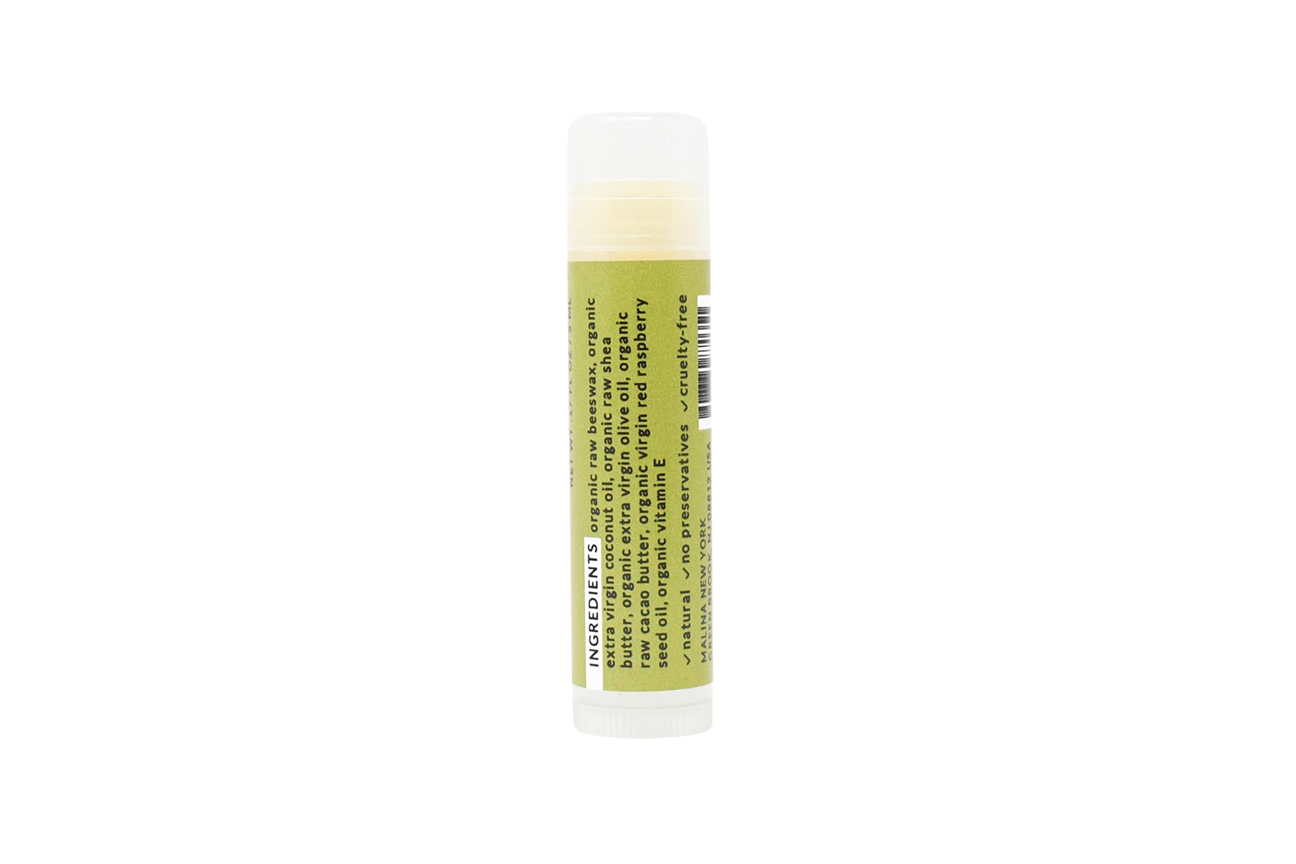 Organic Olive Oil Lip Balm by Malina™ - All-Natural, Edible Ingredients, No Synthetic Flavors or Preservatives - Cruelty-Free, Gluten-Free, Handmade (3-Pack) | Perfect for Dry Lips, Daily Moisturizing, Gift Sets & Travel Essentials