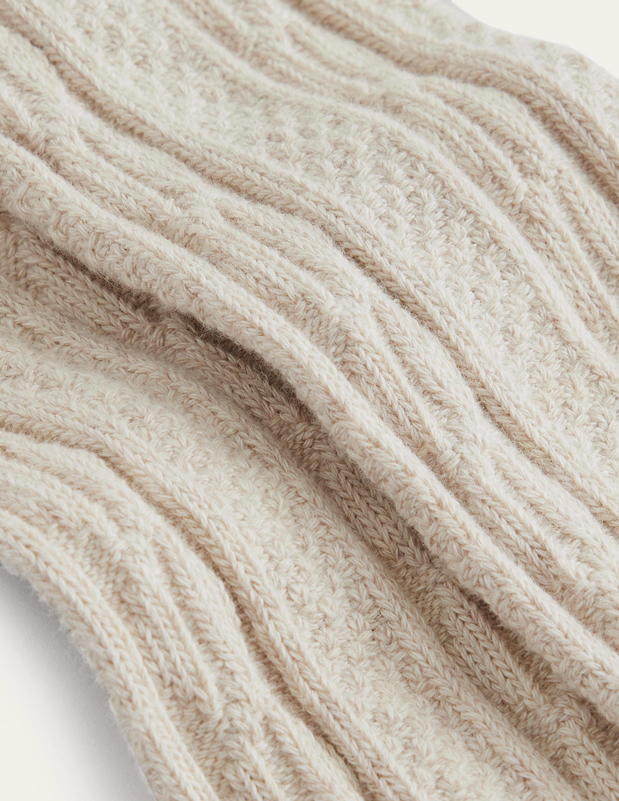 Women's Cable Knit Footless Tights - Oatmeal Marl Color - Perfect for Yoga, Pilates & Casual Wear