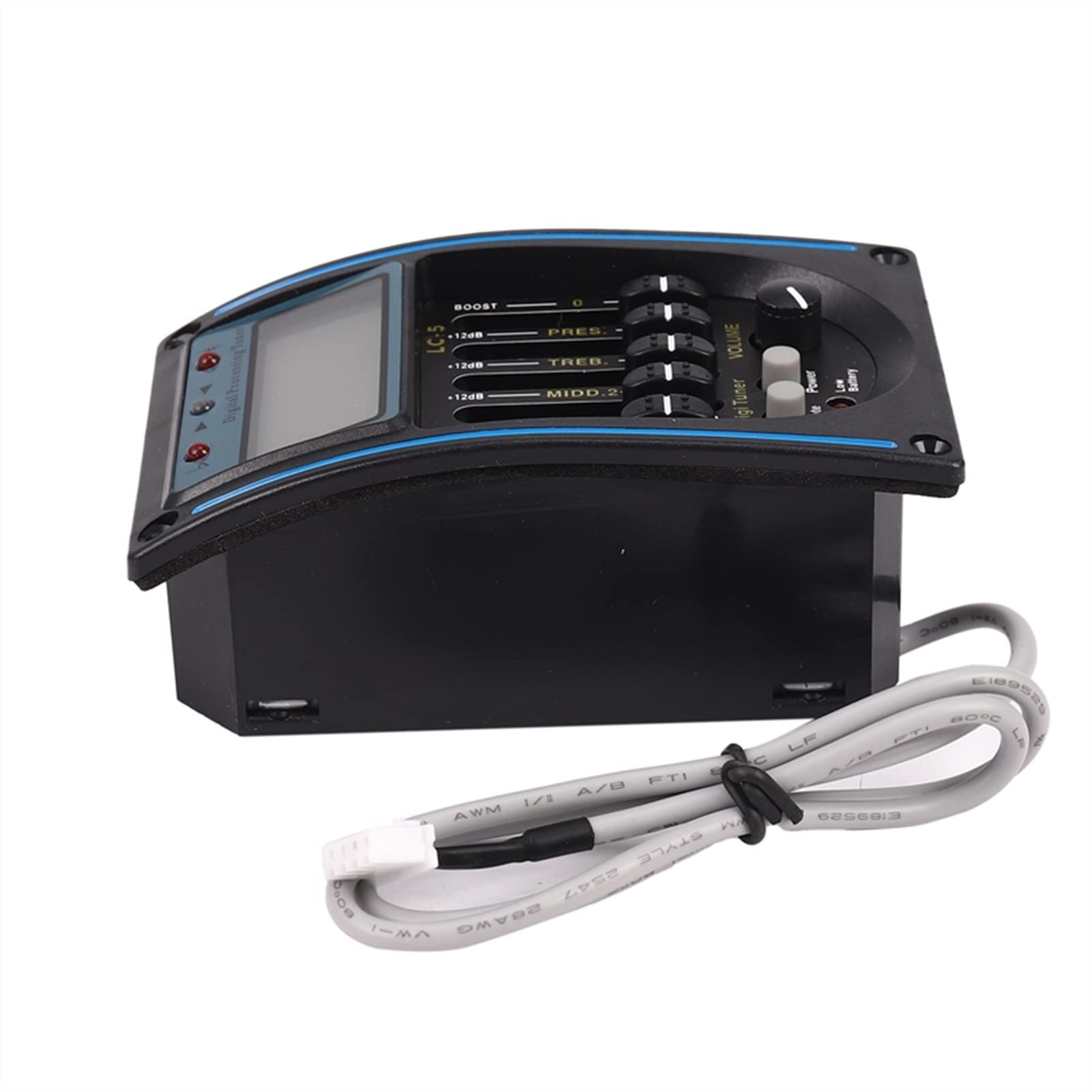 5-Band EQ Acoustic Guitar Pickup with LCD Tuner & Volume Control - Professional Preamplifier for Enhanced Sound - Perfect for Live Performances & Studio Recording