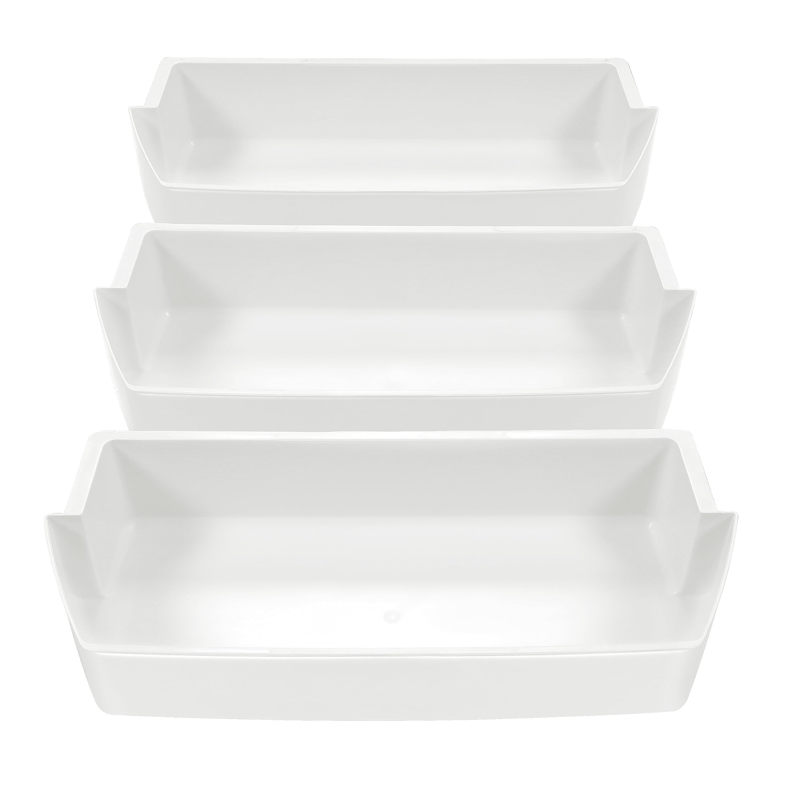 Kojem 2187172 White Refrigerator Door Bin Shelf - 3 Pack Replacement Compatible with Whirlpool, KitchenAid, Roper & Kirkland Refrigerators | Perfect for Organizing Beverages, Condiments & Snacks in Your Fridge