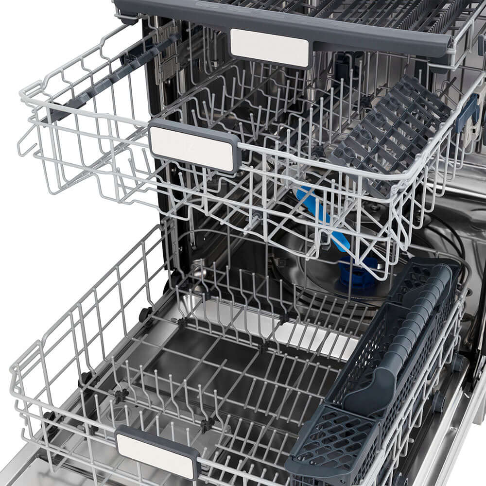 ZLINE 24 Inch Blue Matte Monument Series Dishwasher with 3rd Rack & Touch Controls - Stainless Steel Tub, Ultra Quiet 45dBa (DWMT 24 BM) - Perfect for Modern Kitchens, Small Spaces & Open-Concept Homes