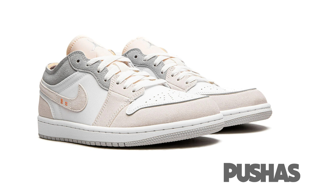 Air Jordan 1 Low 'Inside Out' Sneakers in Cream White & Light Grey - Girls' Size (2022 Release) | Perfect for Casual Wear, School & Street Fashion
