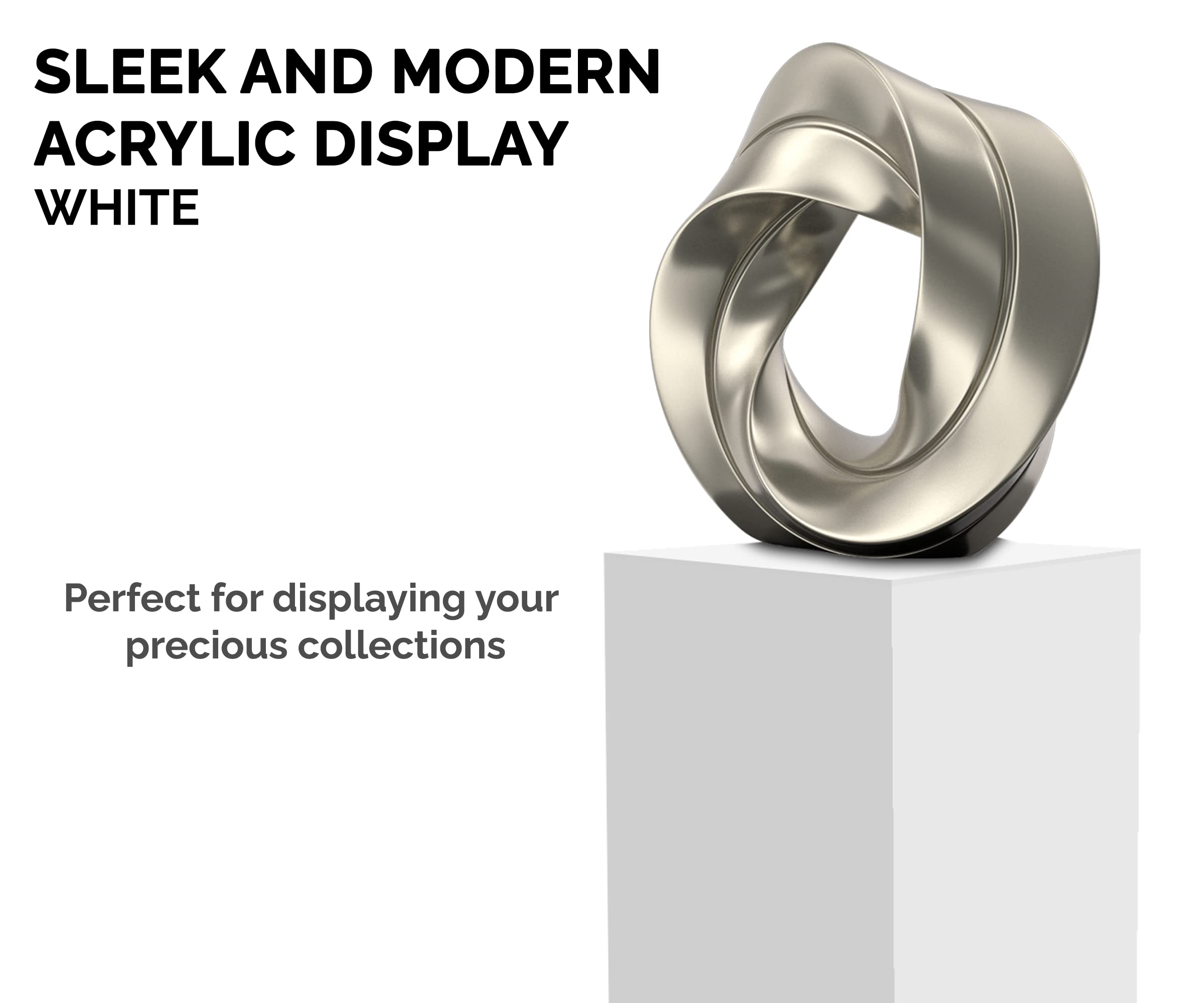 5-Sided White Pedestal Display Cube Riser - 12