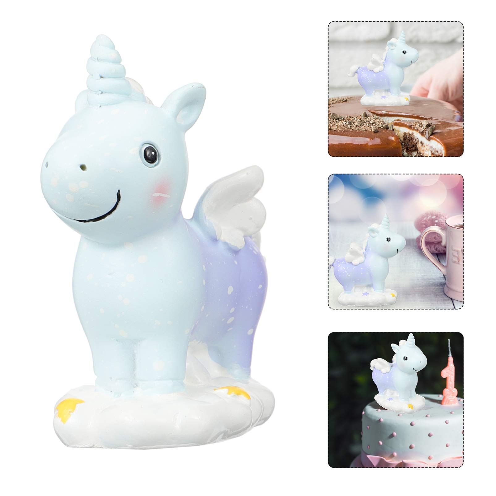 Unicorn Cake Topper - Cartoon Unicorn Cake Decorations for Birthday Party, Wedding, Baby Shower & Special Events | Adorable Cake Ornament & Edible Cake Accessories