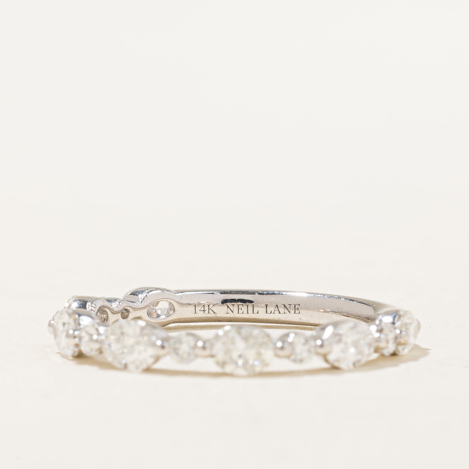 Neil Lane Diamond Semi Eternity Band 0.90ctw Size 6.5 - Elegant Wedding Ring for Women, Perfect for Anniversaries & Special Occasions