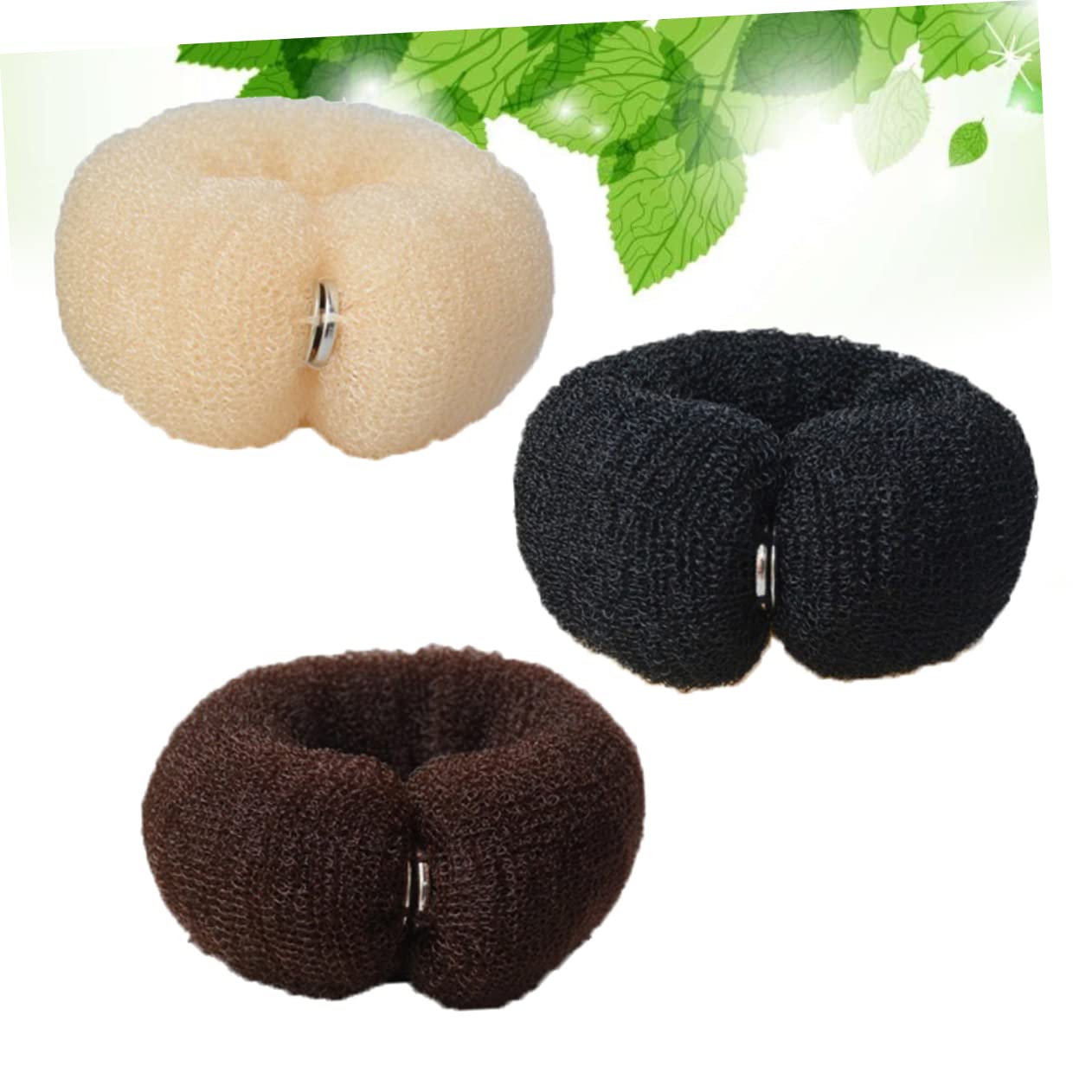 Mikinona 3Pcs Nylon Hair Bun Maker - Ponytail Holder & DIY Hair Styling Accessory - Soft Long Strip Design for Quick & Easy Updos - Perfect for Women's Hair Curling & Long-Lasting Styles (Great for Parties, Weddings & Everyday Use)