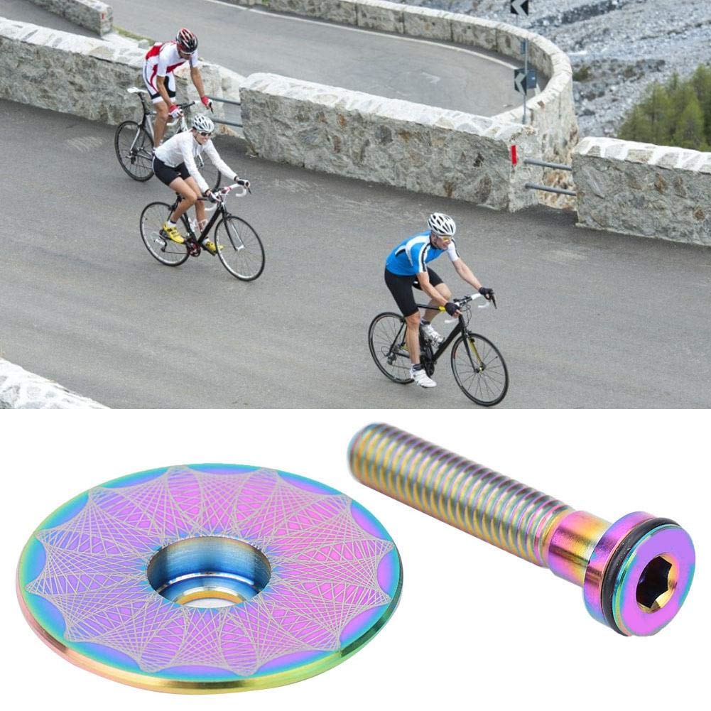 Alloy Bike Headset Cap 2-Pack - Colorful Bike Fork Expander & Stem Top Caps with Screw Set - Perfect for MTB, Road Bikes & Cycling Accessories