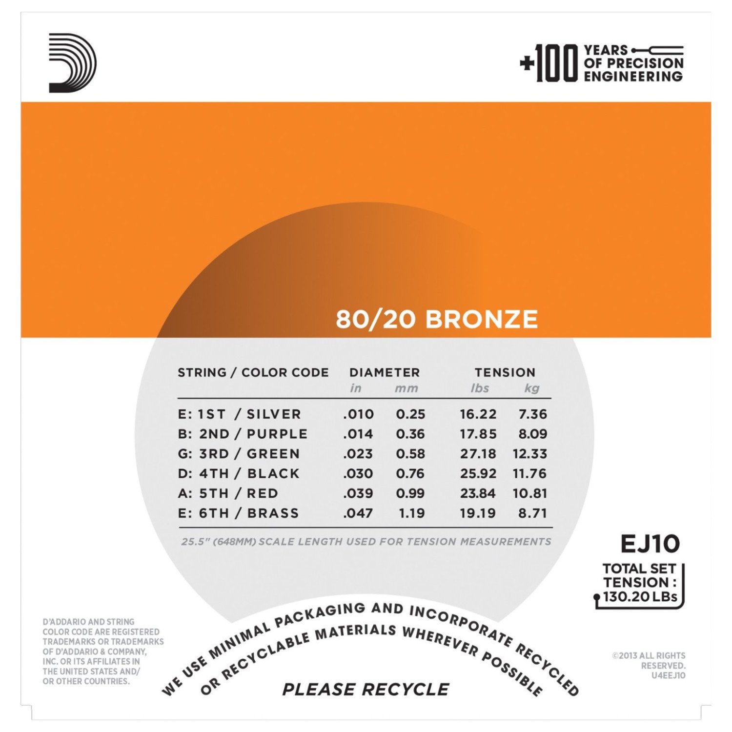 D'Addario EJ10 Bronze Acoustic Guitar Strings - 3 Pack - Extra Light 10-47 Gauge for Beginners & Fingerstyle Players - Perfect for Folk, Country & Practice Sessions