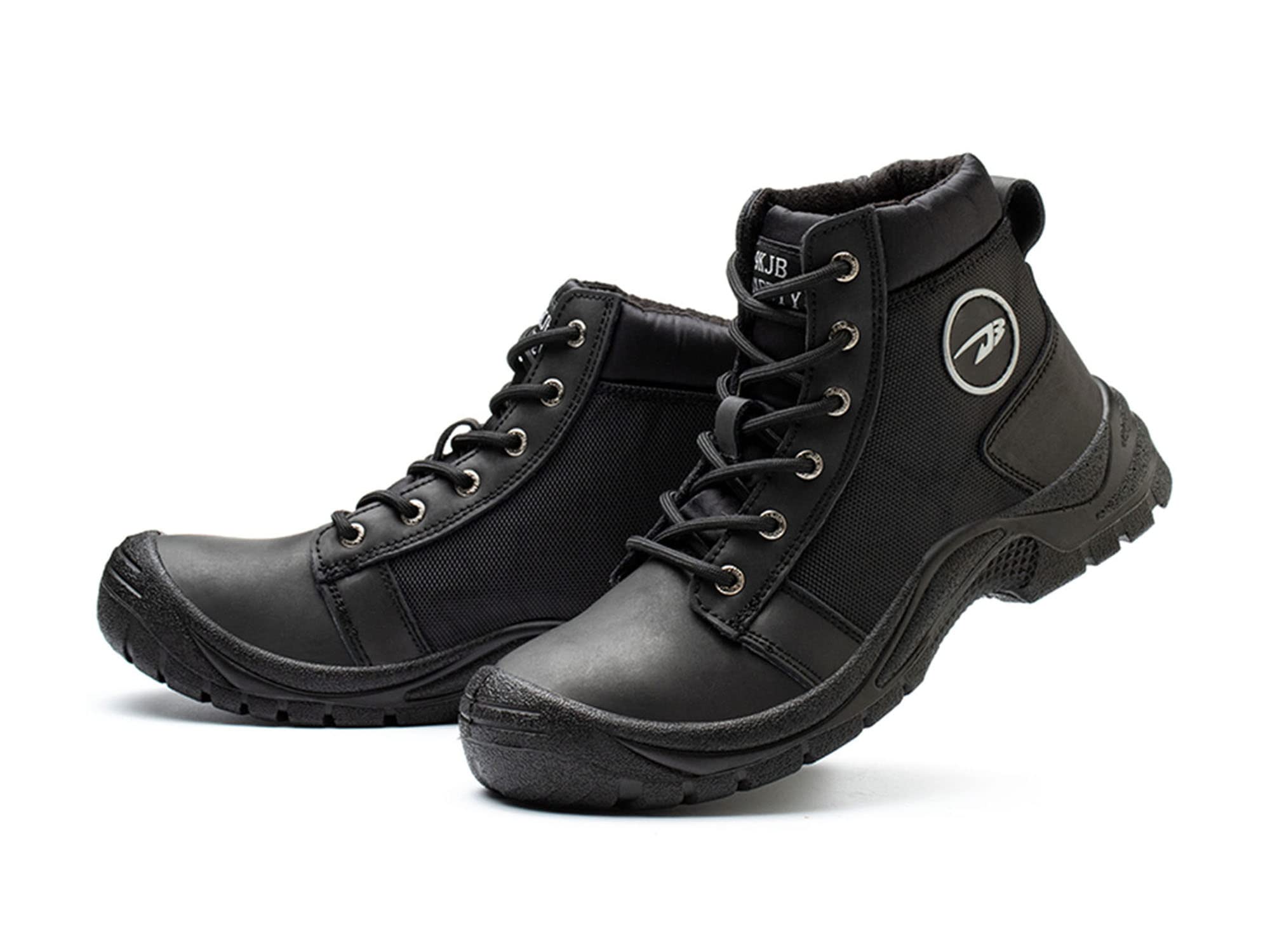 Men's Waterproof Steel Toe Work Boots - Genuine Leather Safety Shoes with Anti-Slip Sole for Construction, Hiking & Snow | Durable Non-Slip Work Sneakers for Outdoor Jobs & Winter Adventures