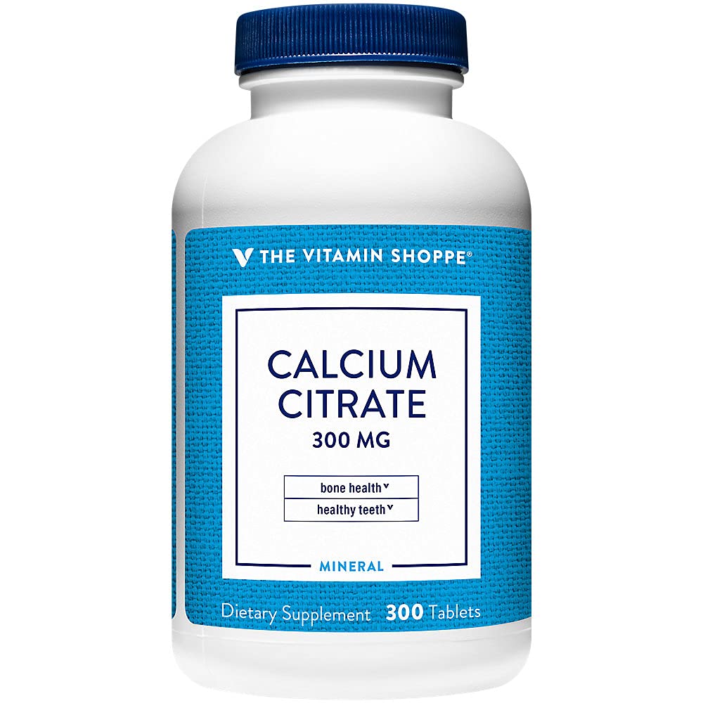Calcium Citrate 300mg Tablets - Essential Mineral for Strong Bones & Teeth | Highly Absorbable Chelated Calcium Supplement | 100% Citrate & Dicalcium Phosphate Formula | 300 Count | Supports Bone Health & Dental Care | Ideal for Adults & Seniors