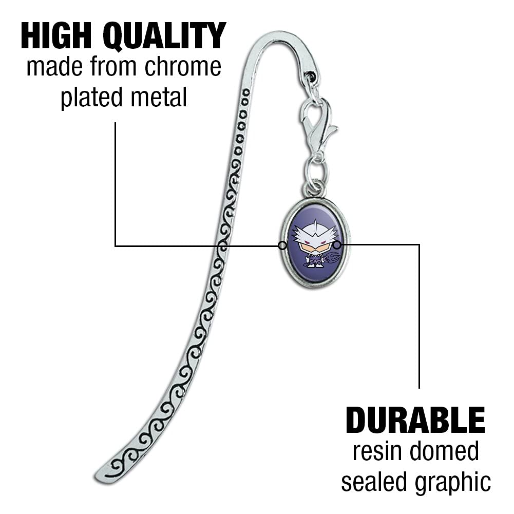 Aquaman Movie Ocean Master Chibi Character Metal Bookmark - Cute Collectible Page Marker with Oval Charm for Books, Comics & Gifts (DC Comics Fan Merchandise)